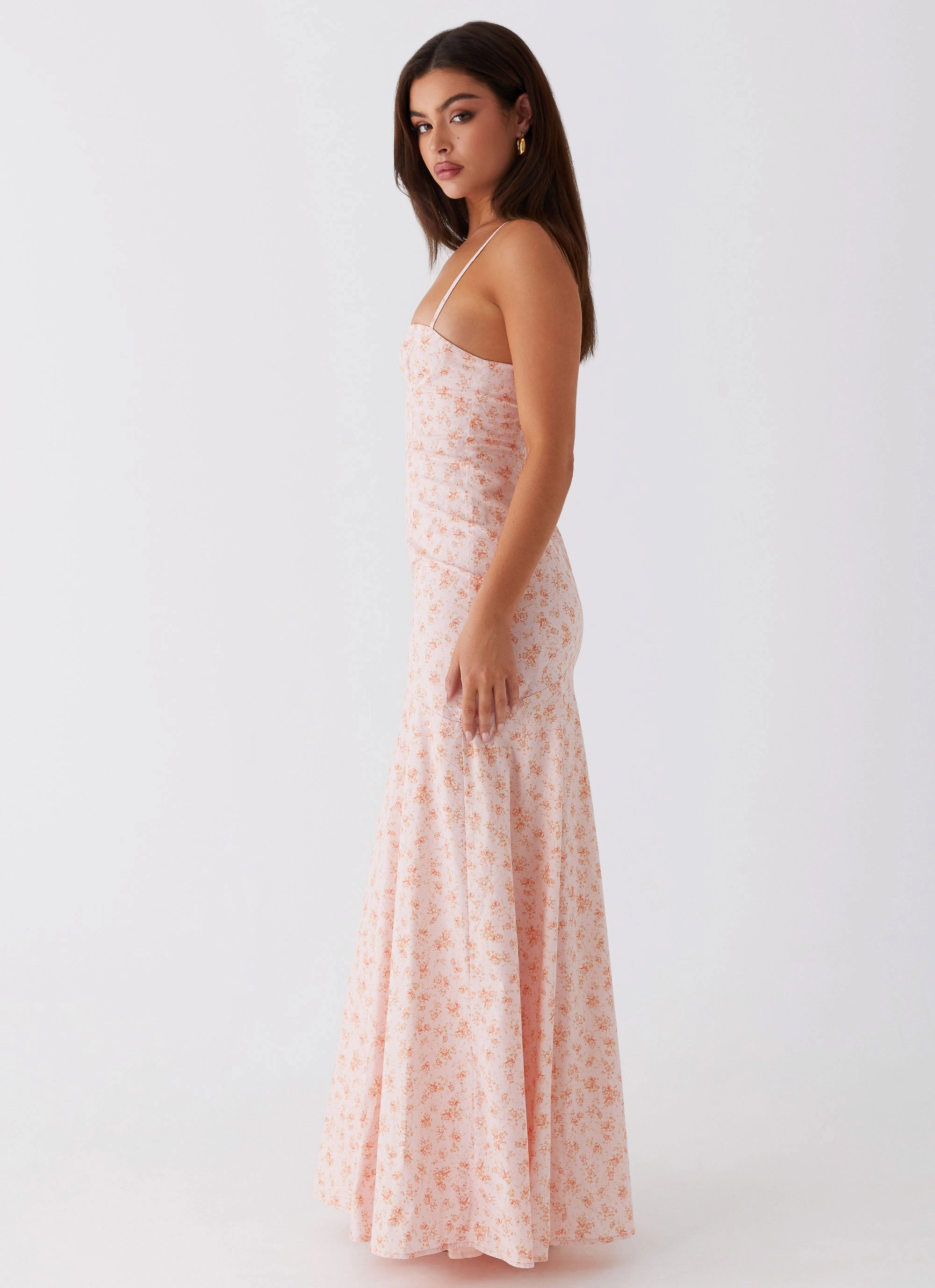 All-Weather Jacket Britney Maxi Dress - Pink Ditsy Floral