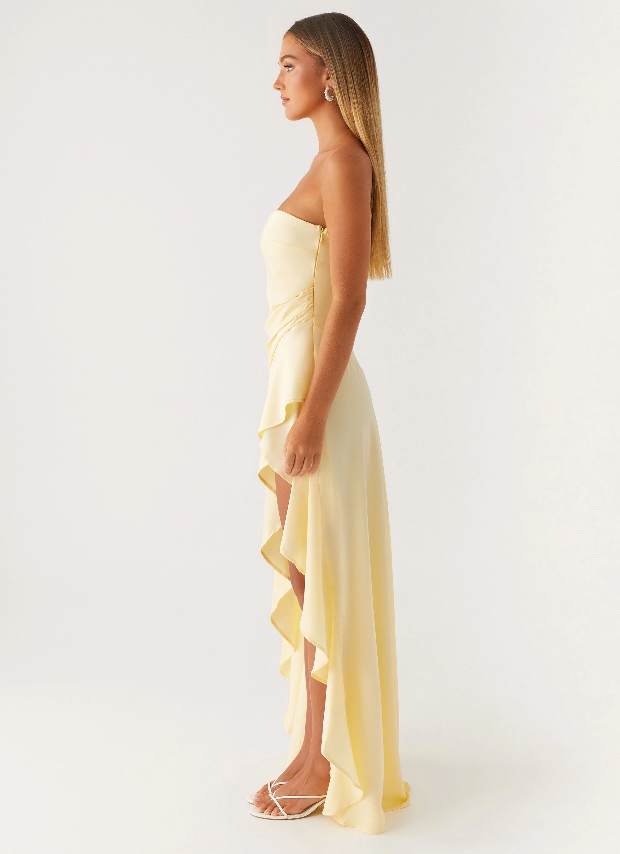 Bodie Maxi Dress - Pastel Yellow Double-Faced Coat