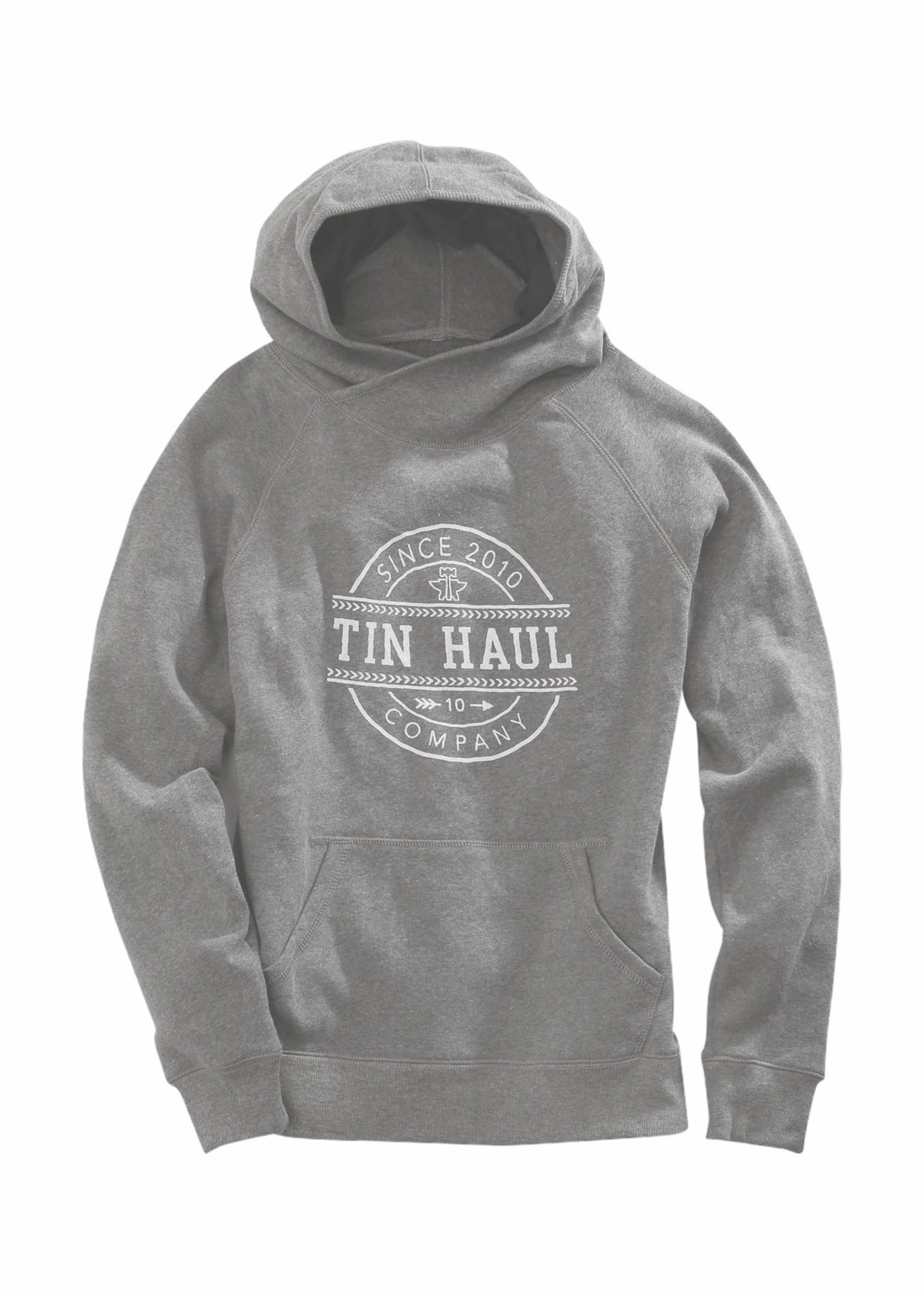 Tin Haul Womens Since 2010 Circle Grey Cotton Blend Hoodie All Weather Adaptability