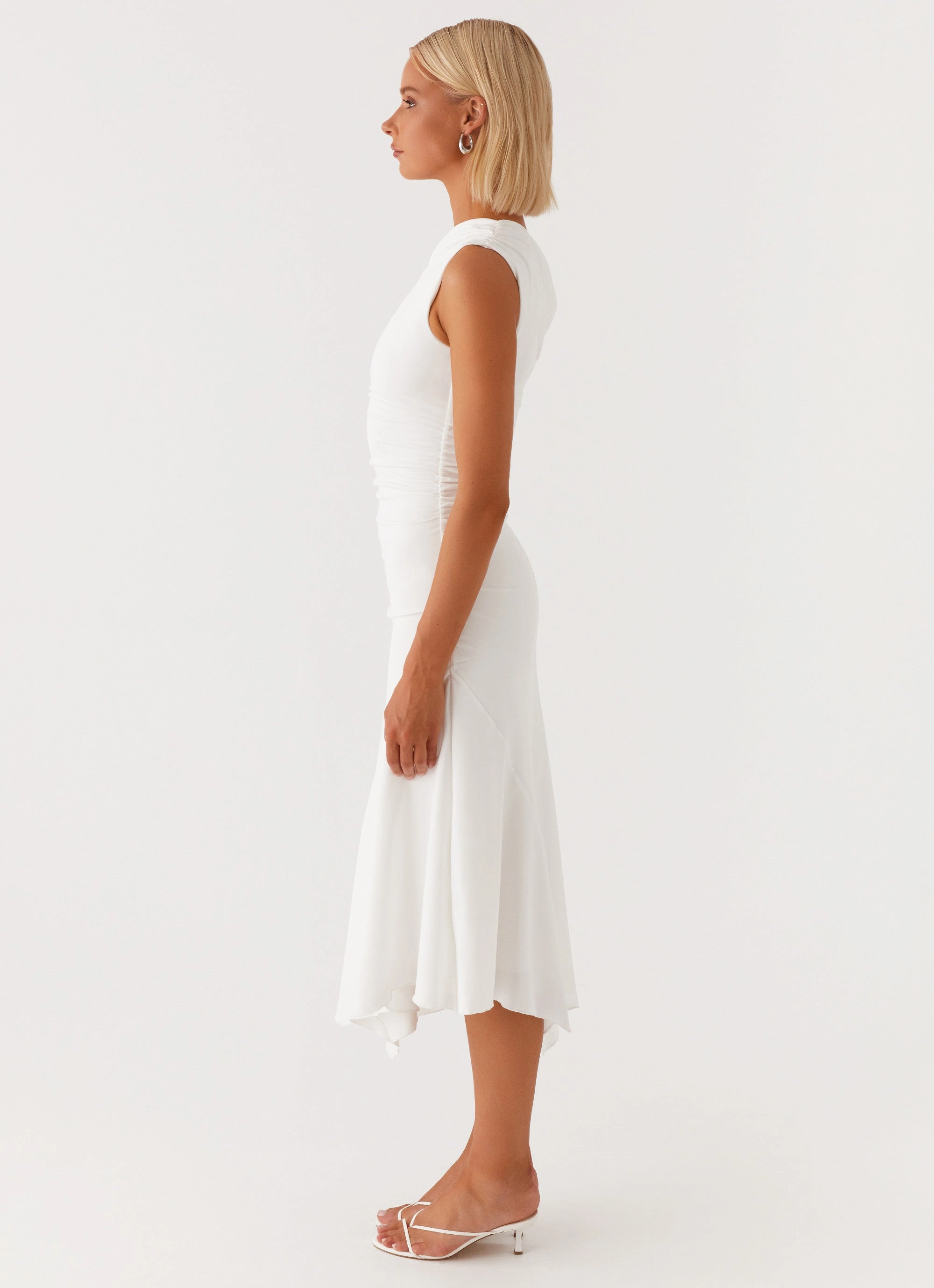 Byron Midi Dress - White Comfortable Layering