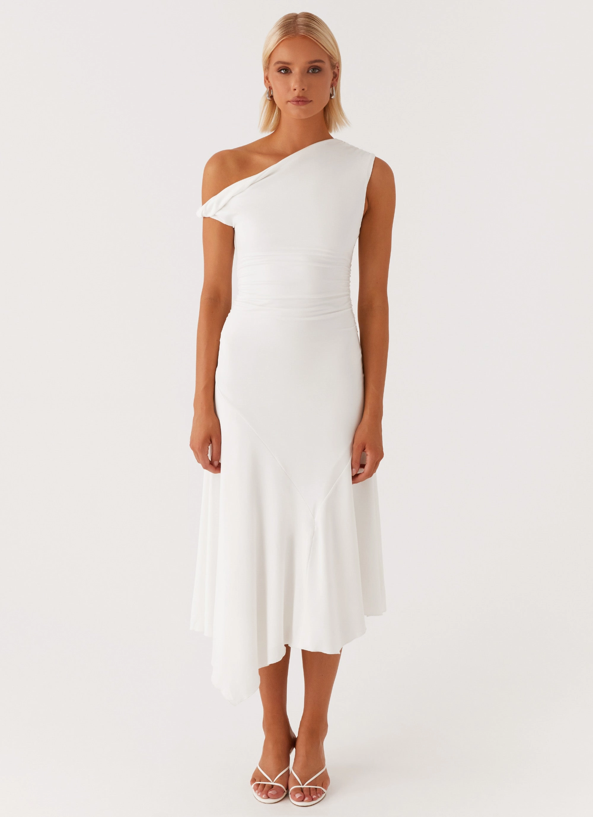 Byron Midi Dress - White Relaxed Design