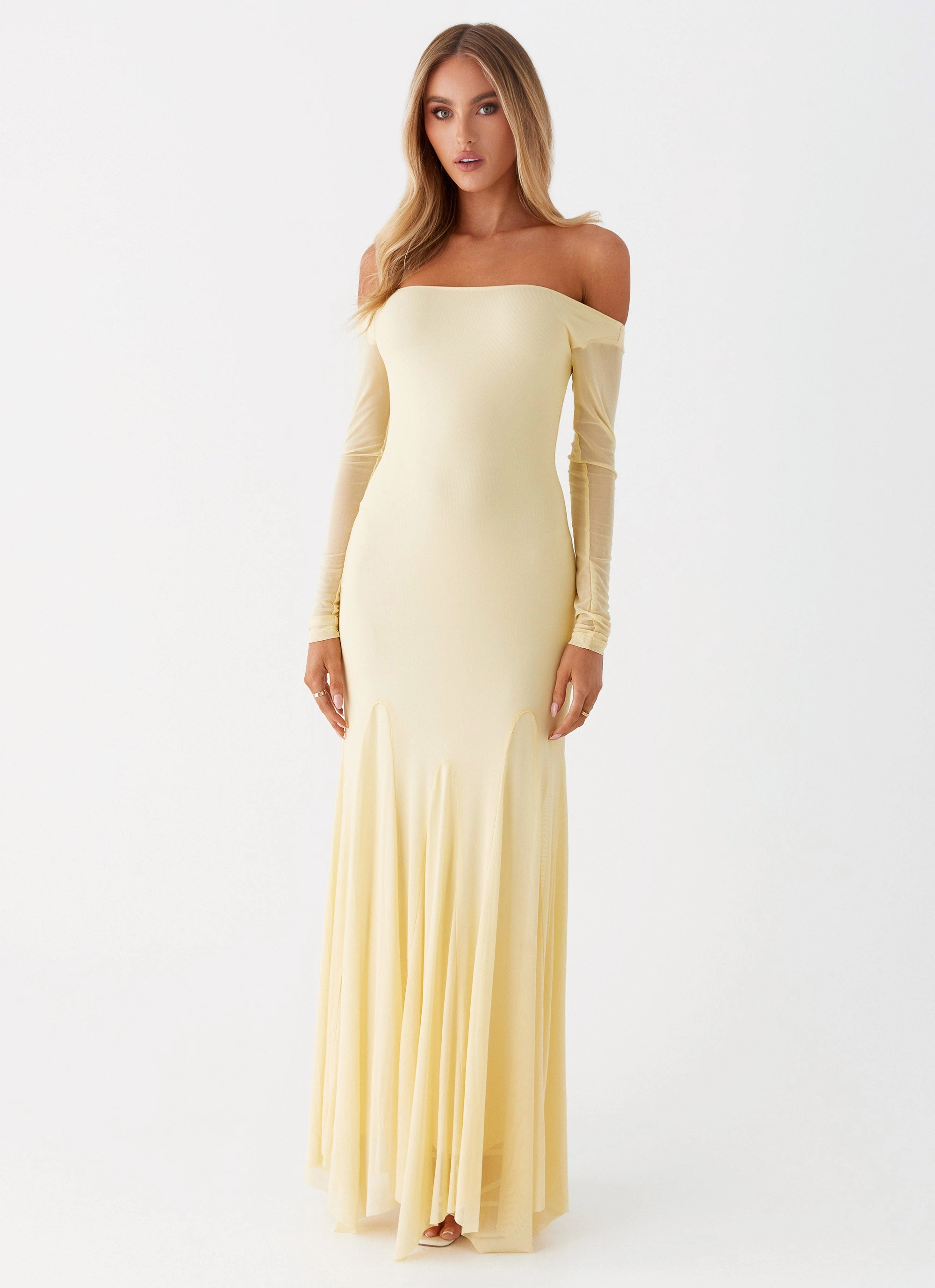 Maribel Maxi Dress - Yellow Sleeveless Cut