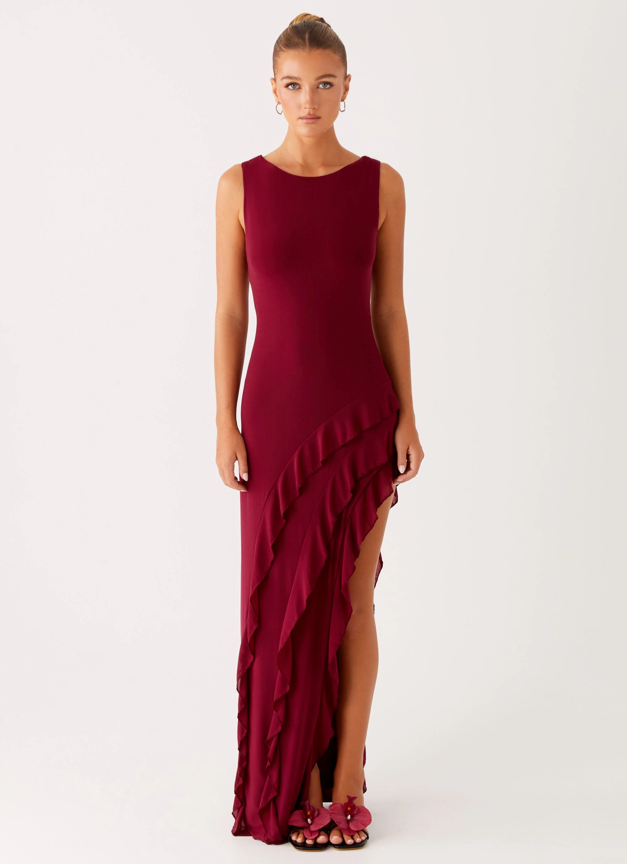Lightweight-Comfort Minimal Outfit Hendrix Maxi Dress - Raspberry Wine