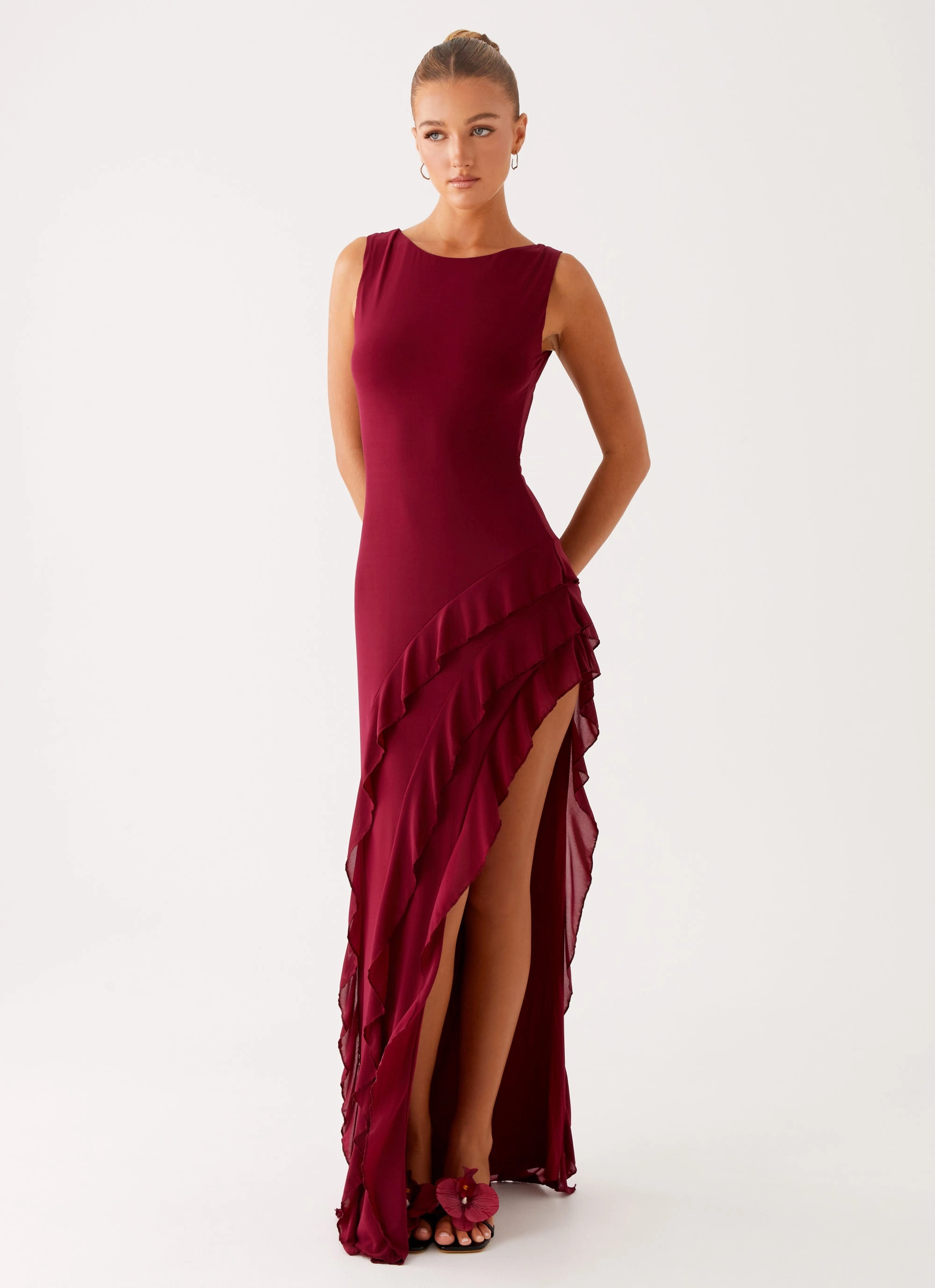 Sleek Volume Moment Glow Hendrix Maxi Dress - Raspberry Wine
