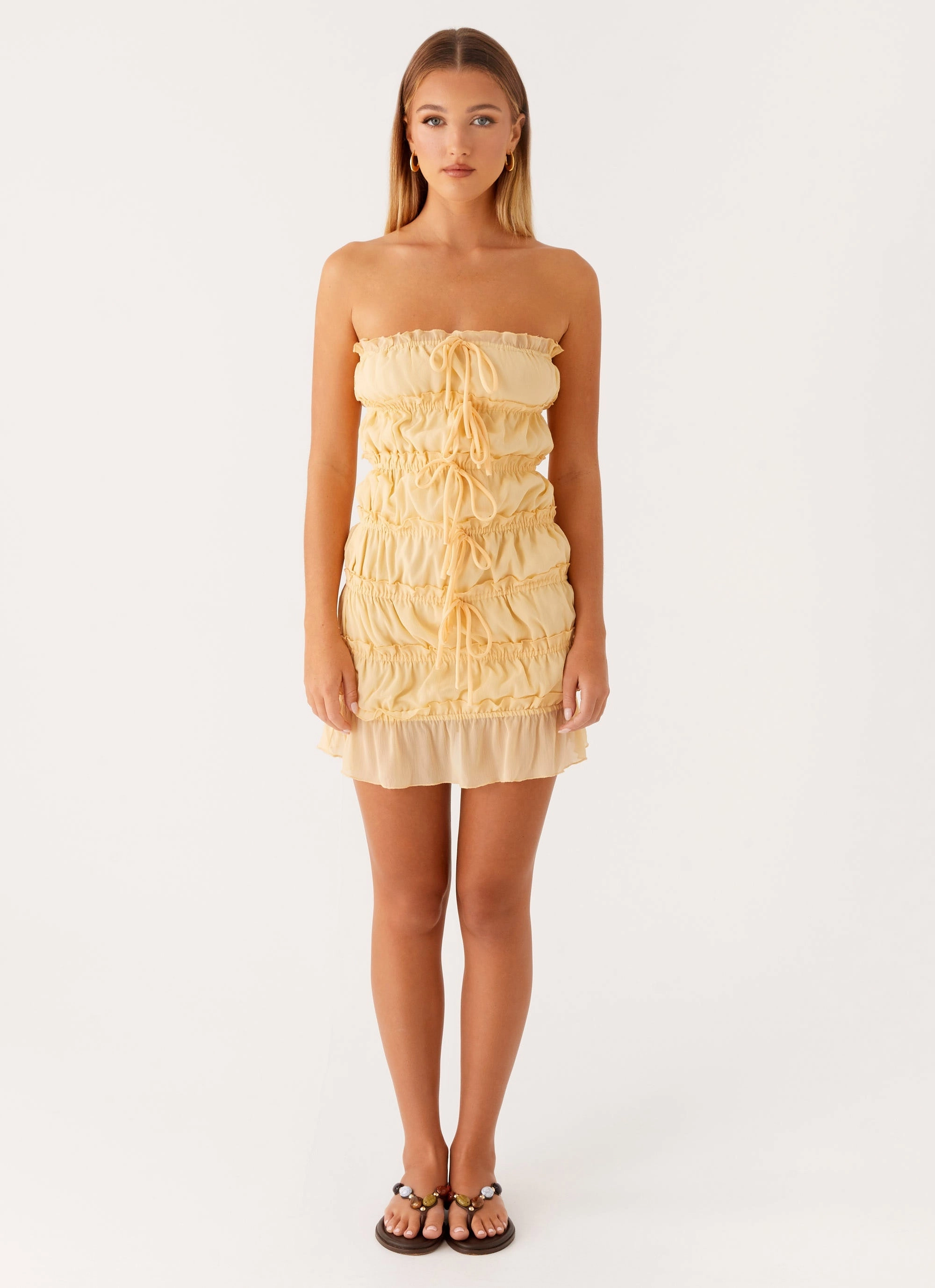 Kylan Mini Dress - Apricot Cozy Texture