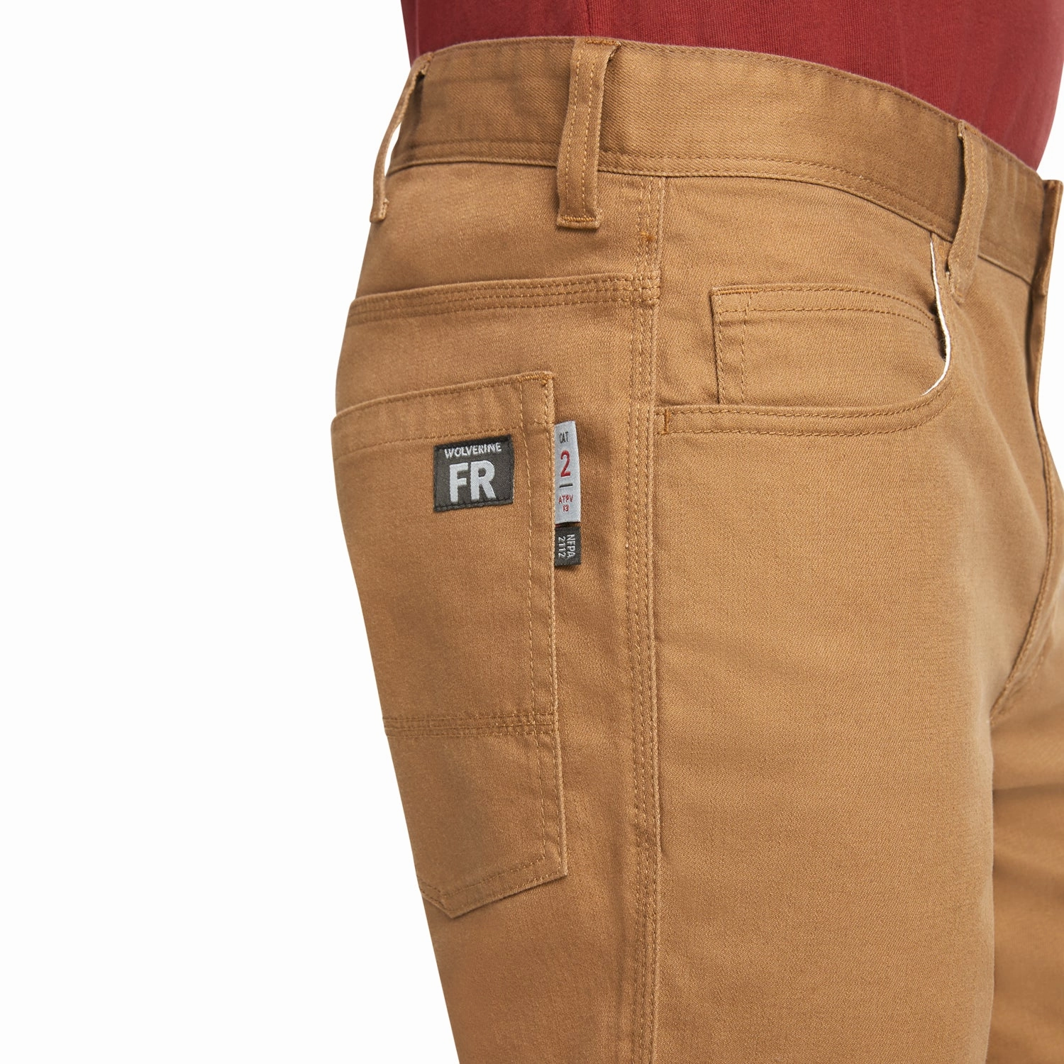 TailoredSilhouette Slim Silhouette Wolverine Mens FR Stretch Denim Navy Cotton Blend Pants