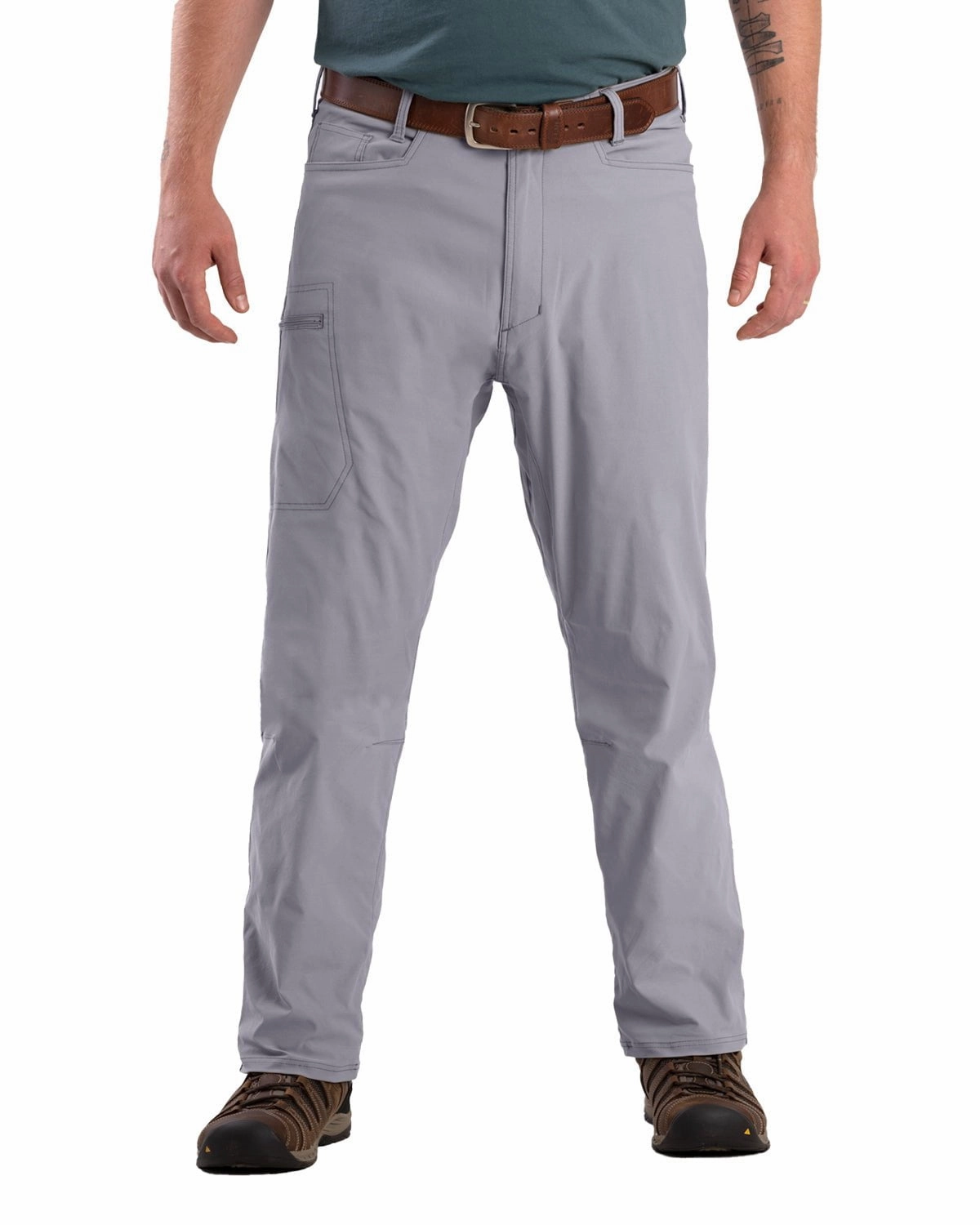 Office Wear StretchWaistband Berne Mens Lightweight Flex Pro Smoke Nylon Blend Pants