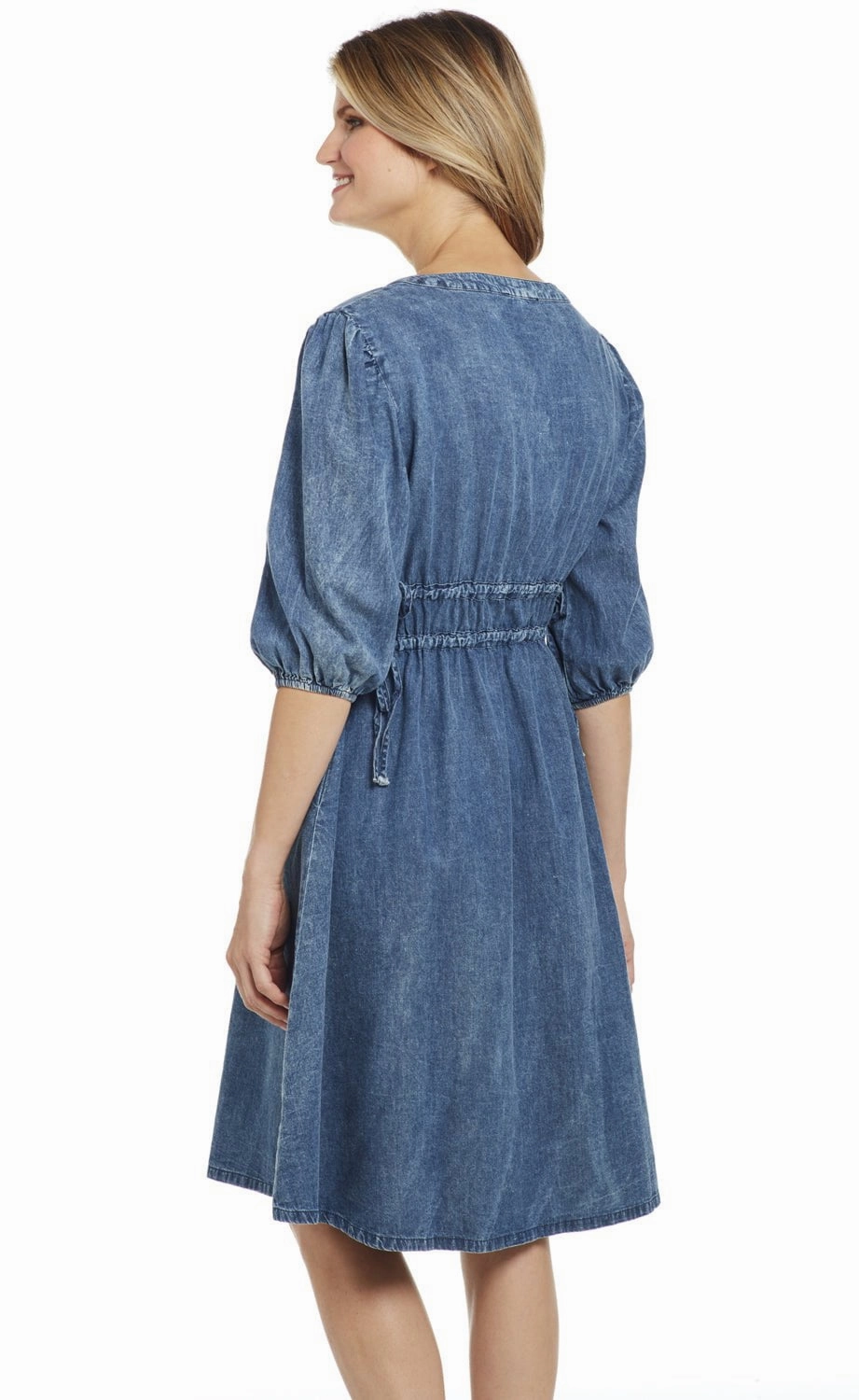 Cowgirl Up Womens Vintage Denim 100% Cotton Embroidered Dress S/S All-Occasion Look Everyday Wear