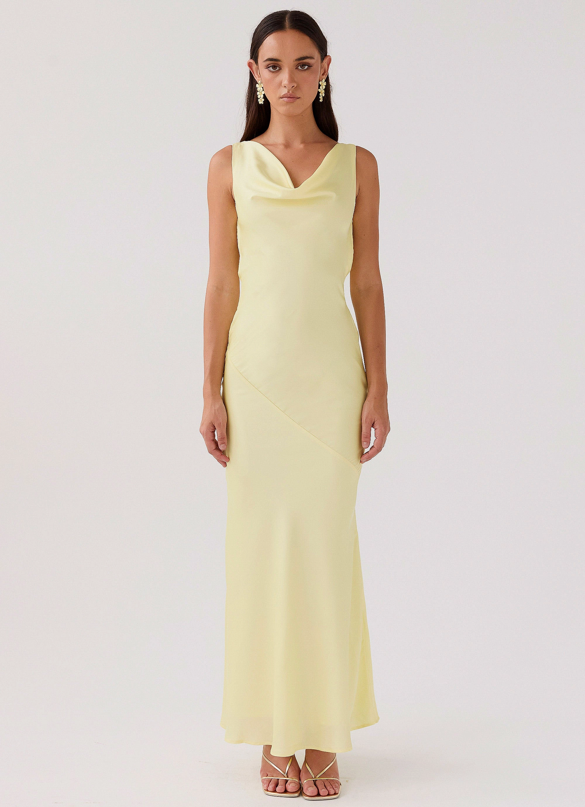 Be Mine Satin Maxi Dress - Canary Packable Coat Short Length