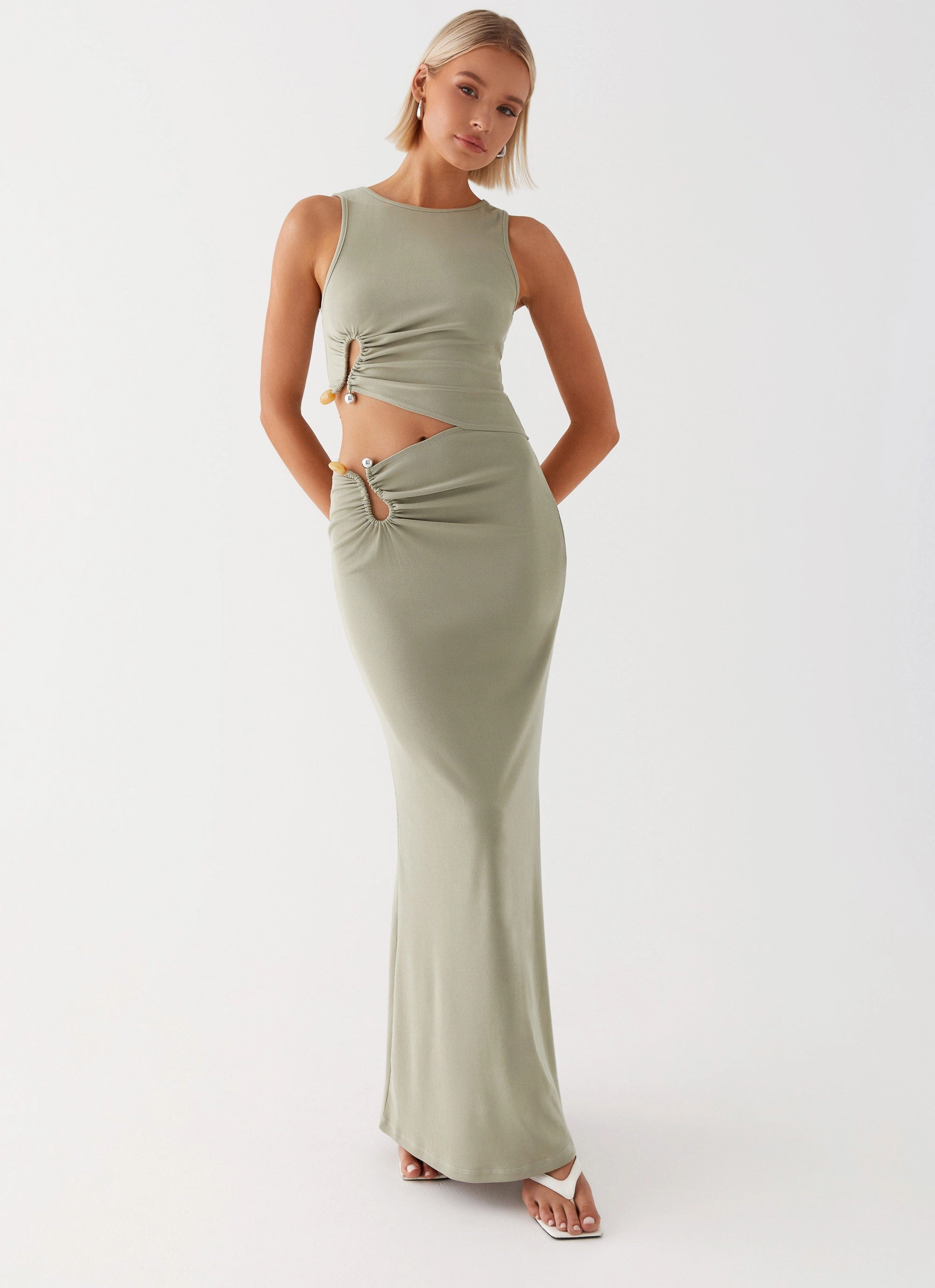 Chill Edge Charming Style Lennox Maxi Dress - Sage