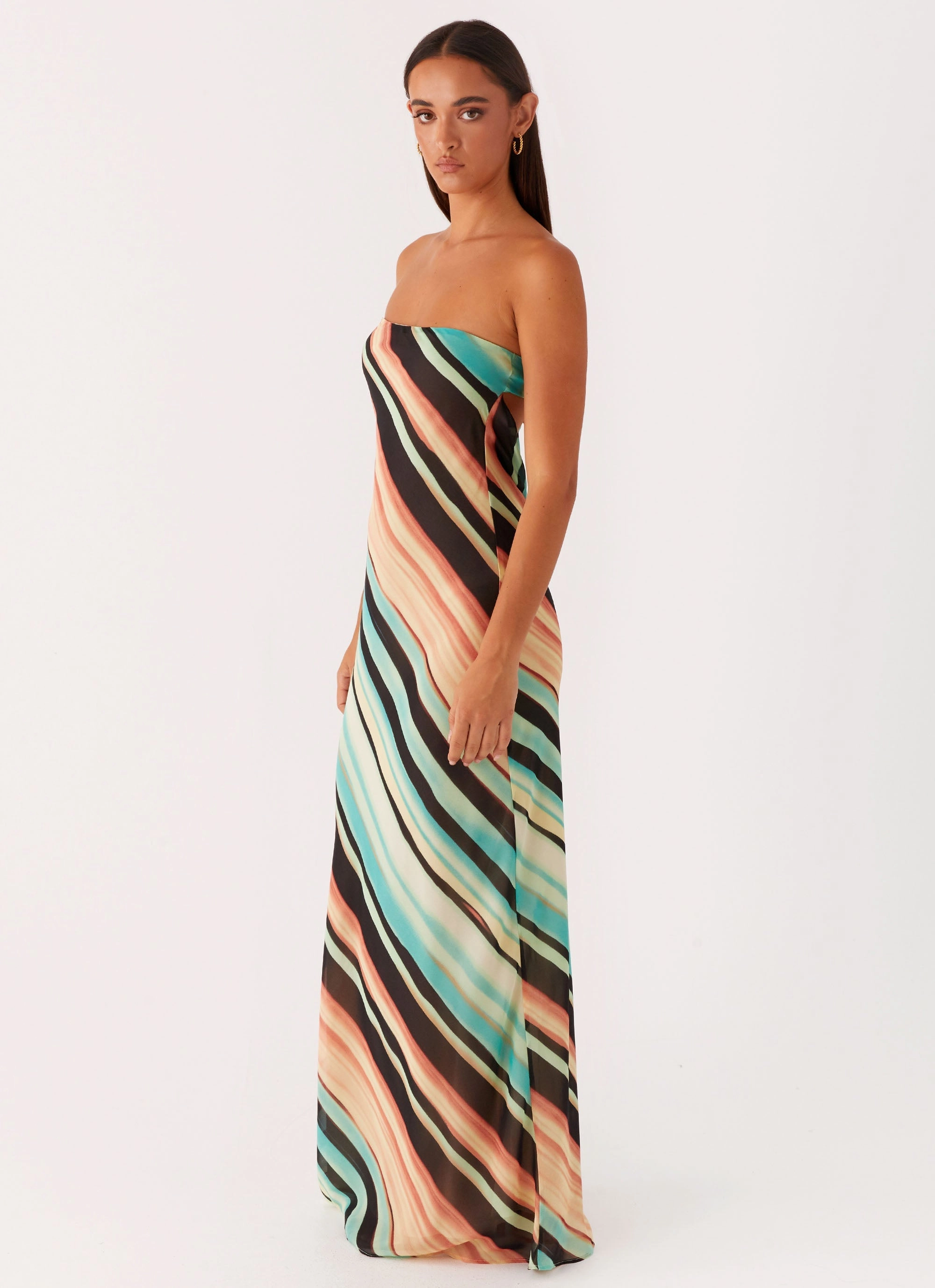 Como Maxi Dress - Stripe Zip Ease