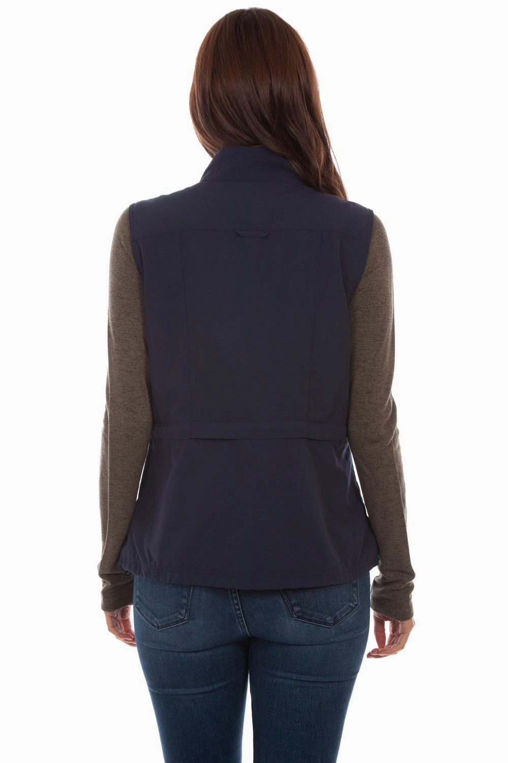 Scully Womens Midnight Blue Nylon Petite Pocket Vest Modern Day Look Eco Friendly Construction