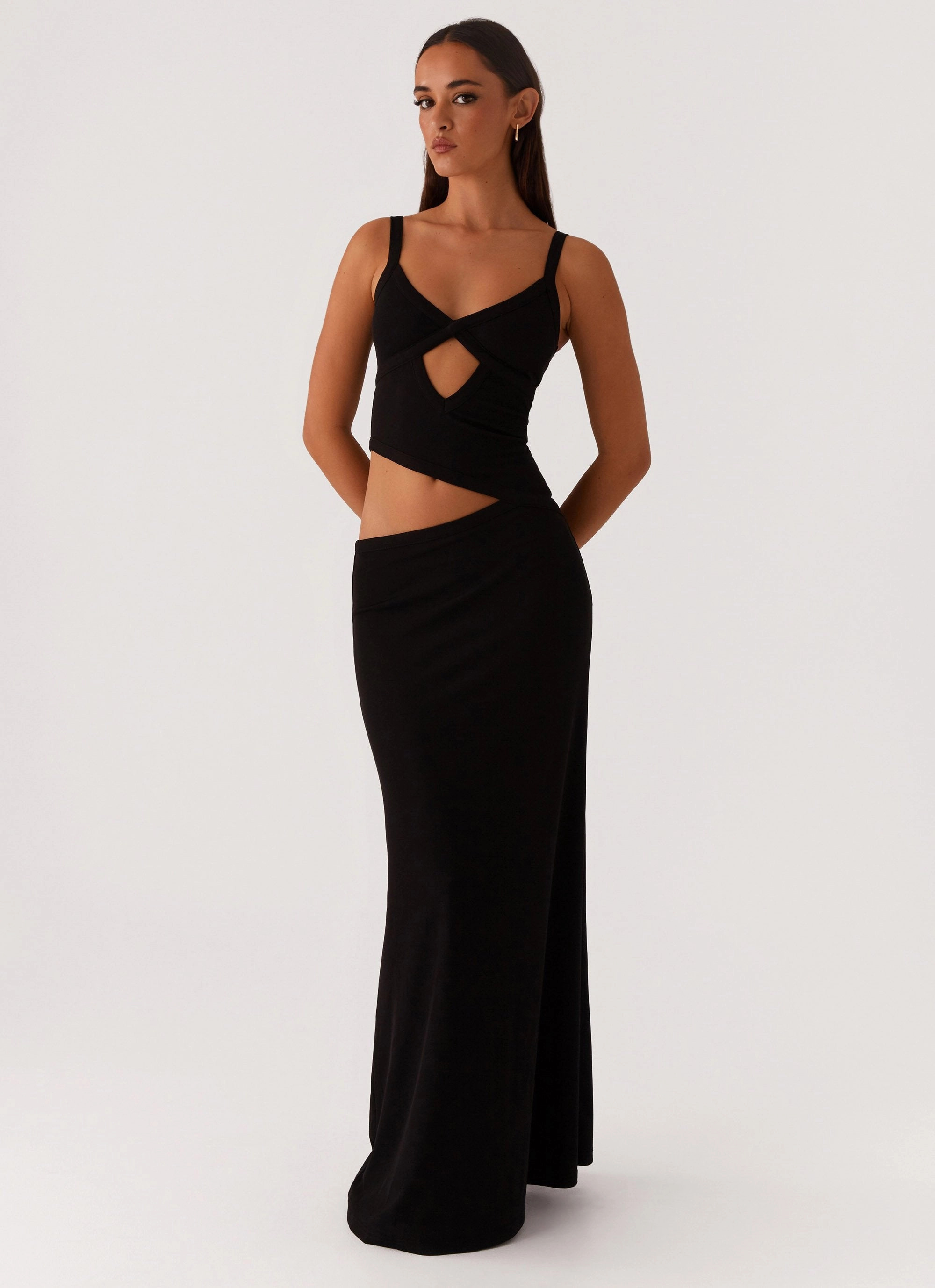 All-Season Coat Jocelyn Maxi Dress - Black