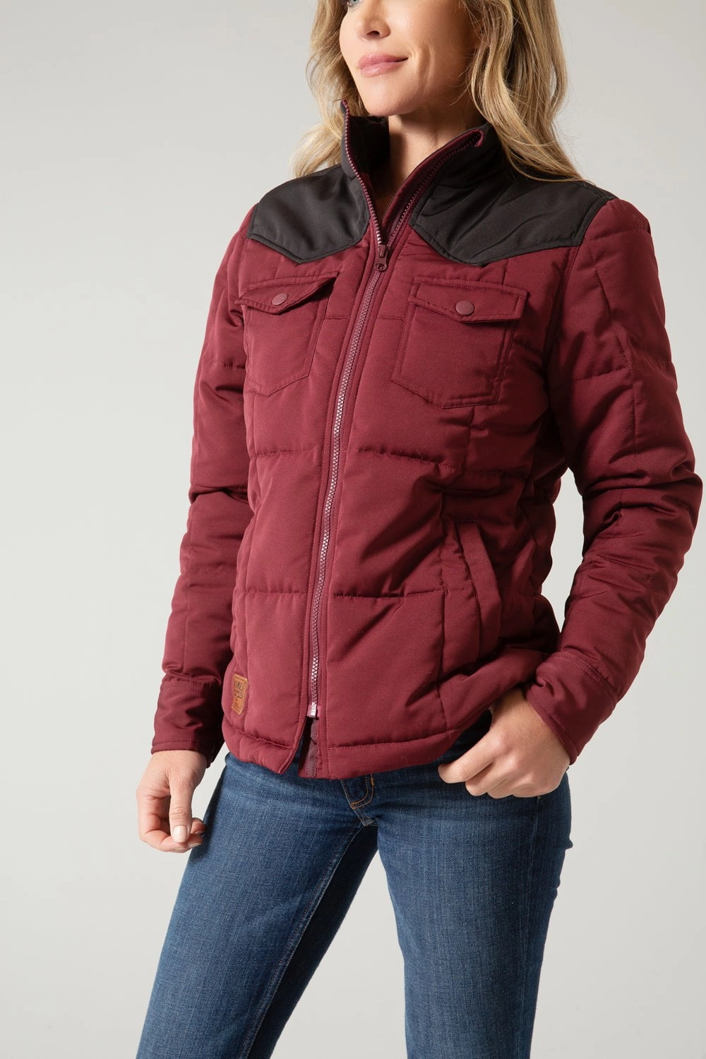 Minimalist Style Drop Tail Hem Kimes Ranch Womens Wyldfire Dark Wine 100% Polyester Insulated Jacket