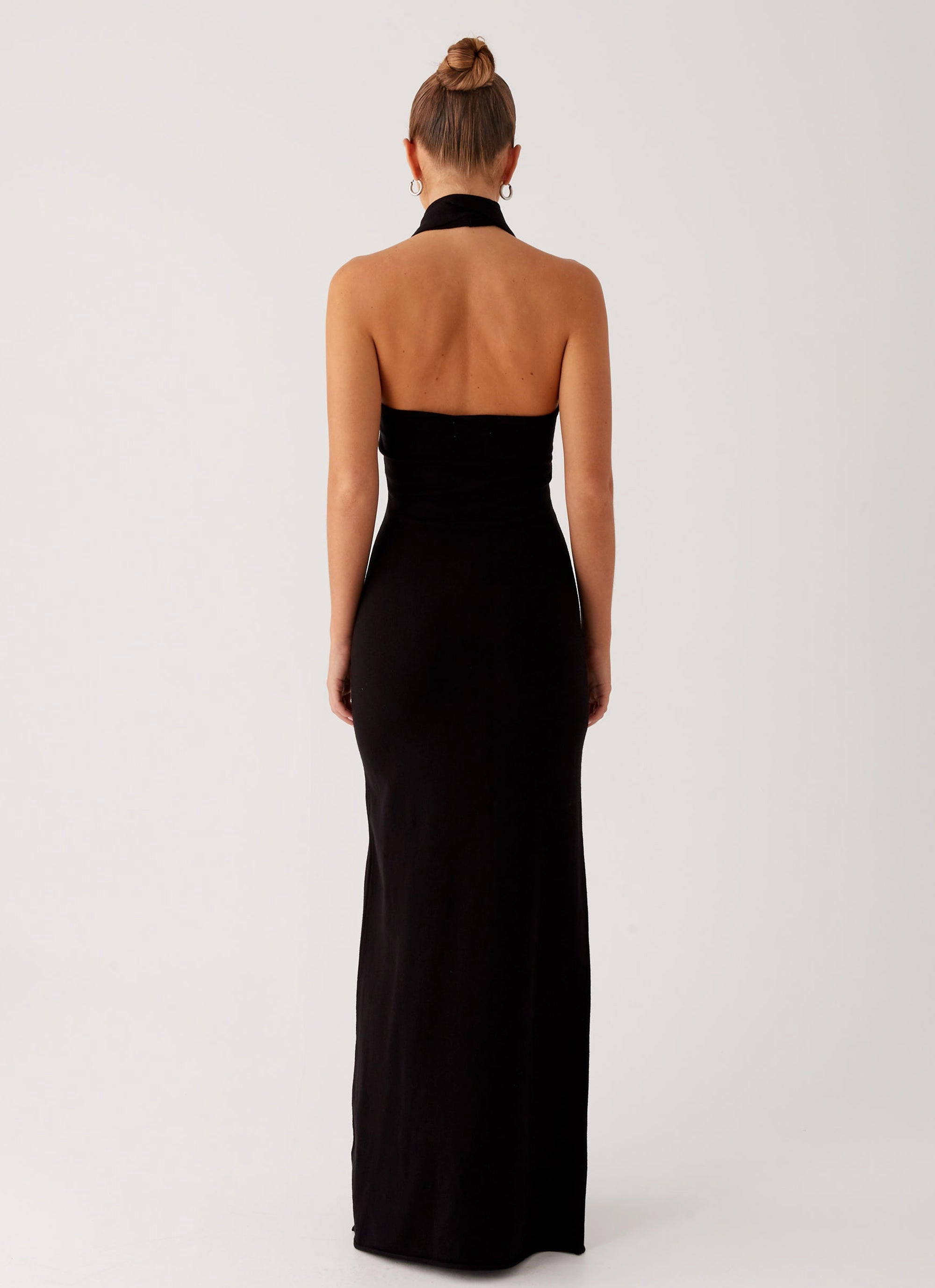 Thermal-Lined Soft Contour Eddie Knit Maxi Dress - Black