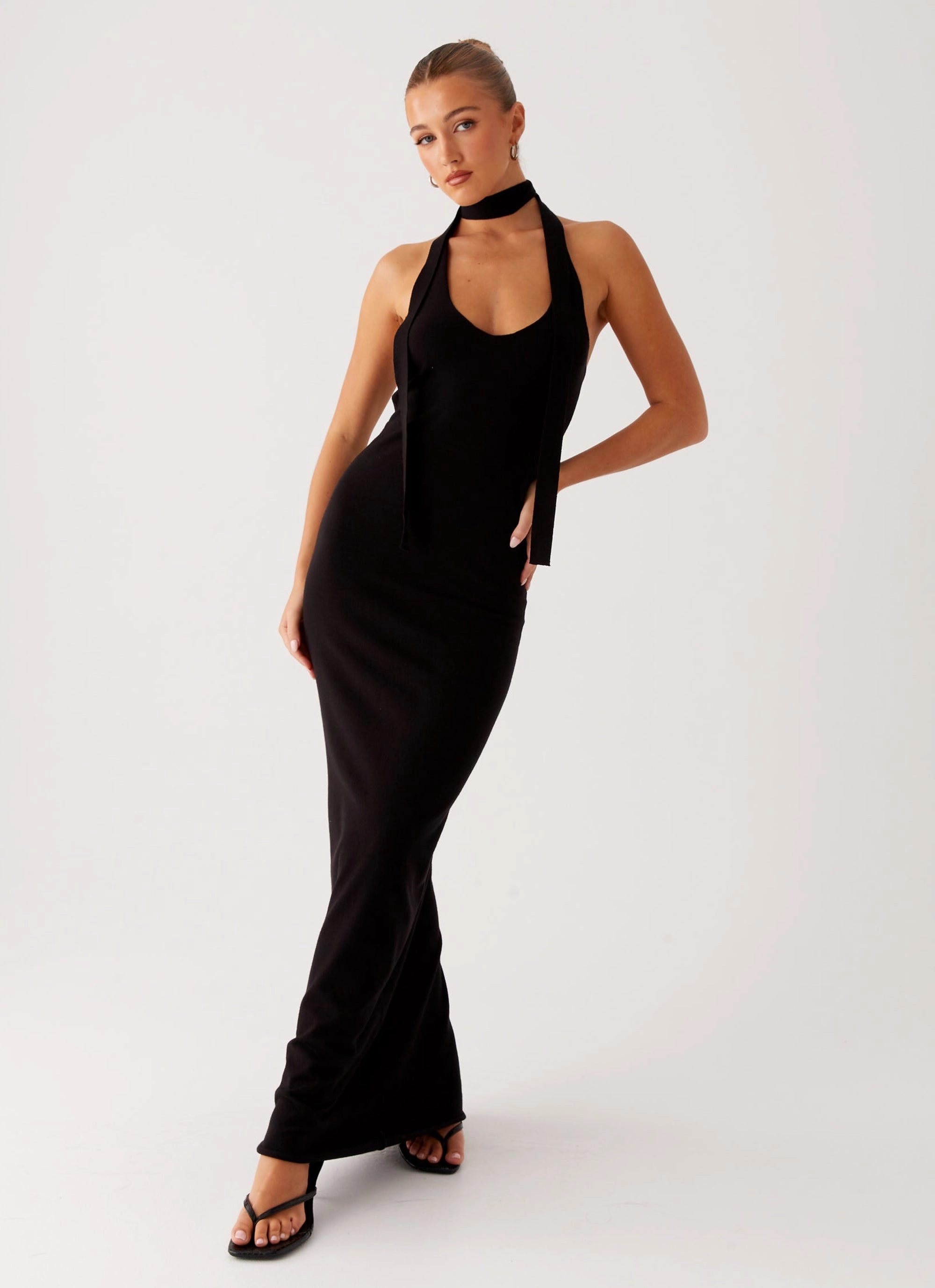 Eddie Knit Maxi Dress - Black Relax Comfort