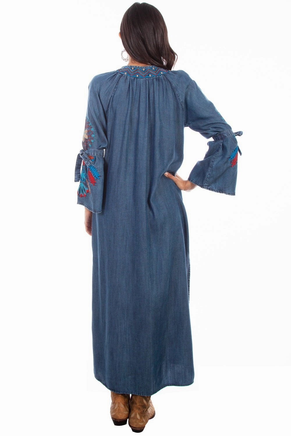 Scully Womens Denim 100% Cotton Dream Catcher Duster Simple Layers Ventilated Back Panel