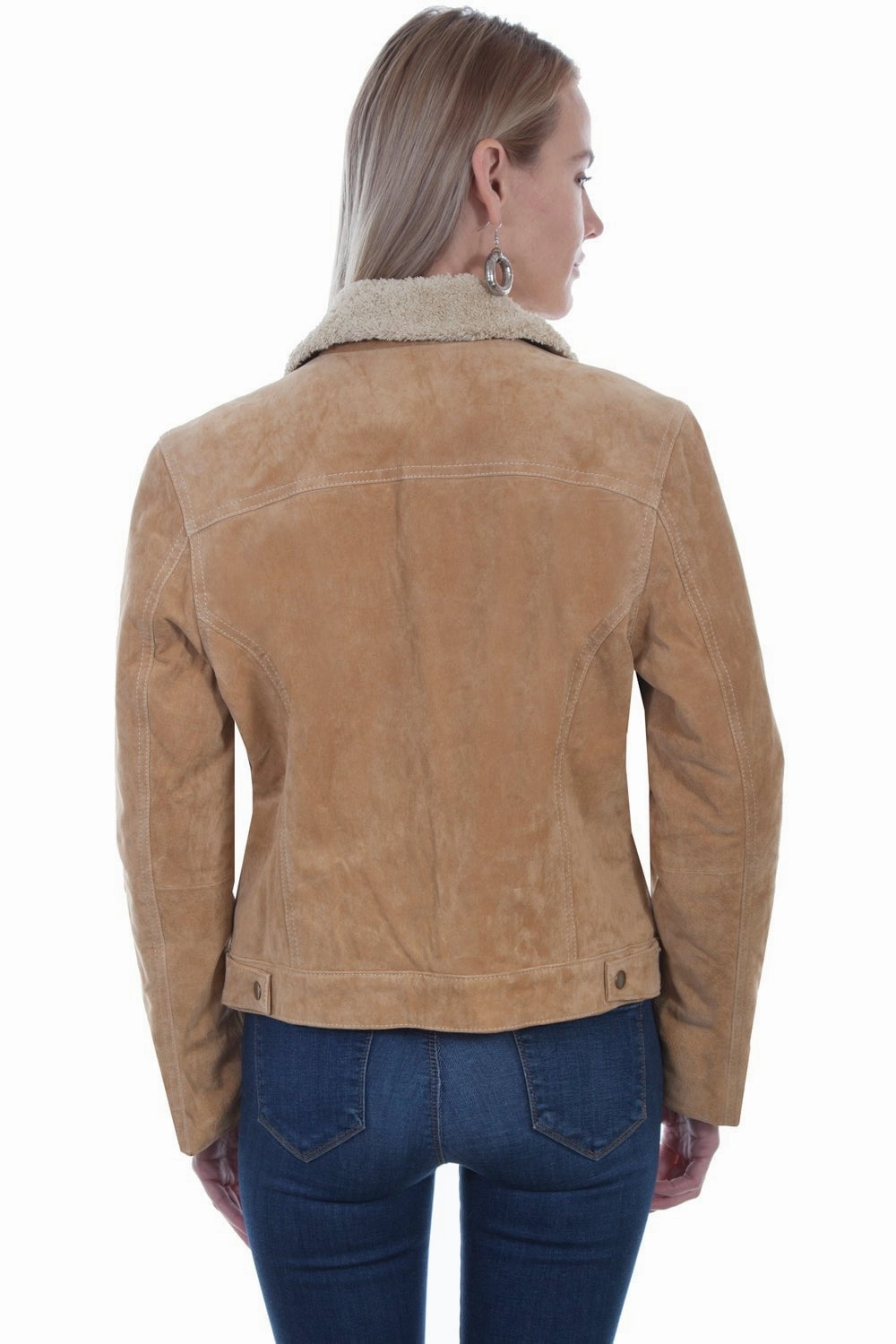 Magnetic Closures Everyday apparel Scully Womens Old Rust Suede Faux Fur Jean Jacket