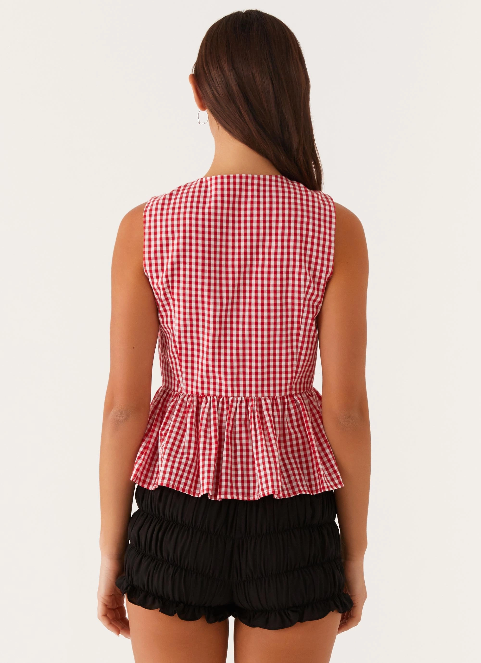HighStrength Threadwork Cyrene Tie Top - Red Gingham