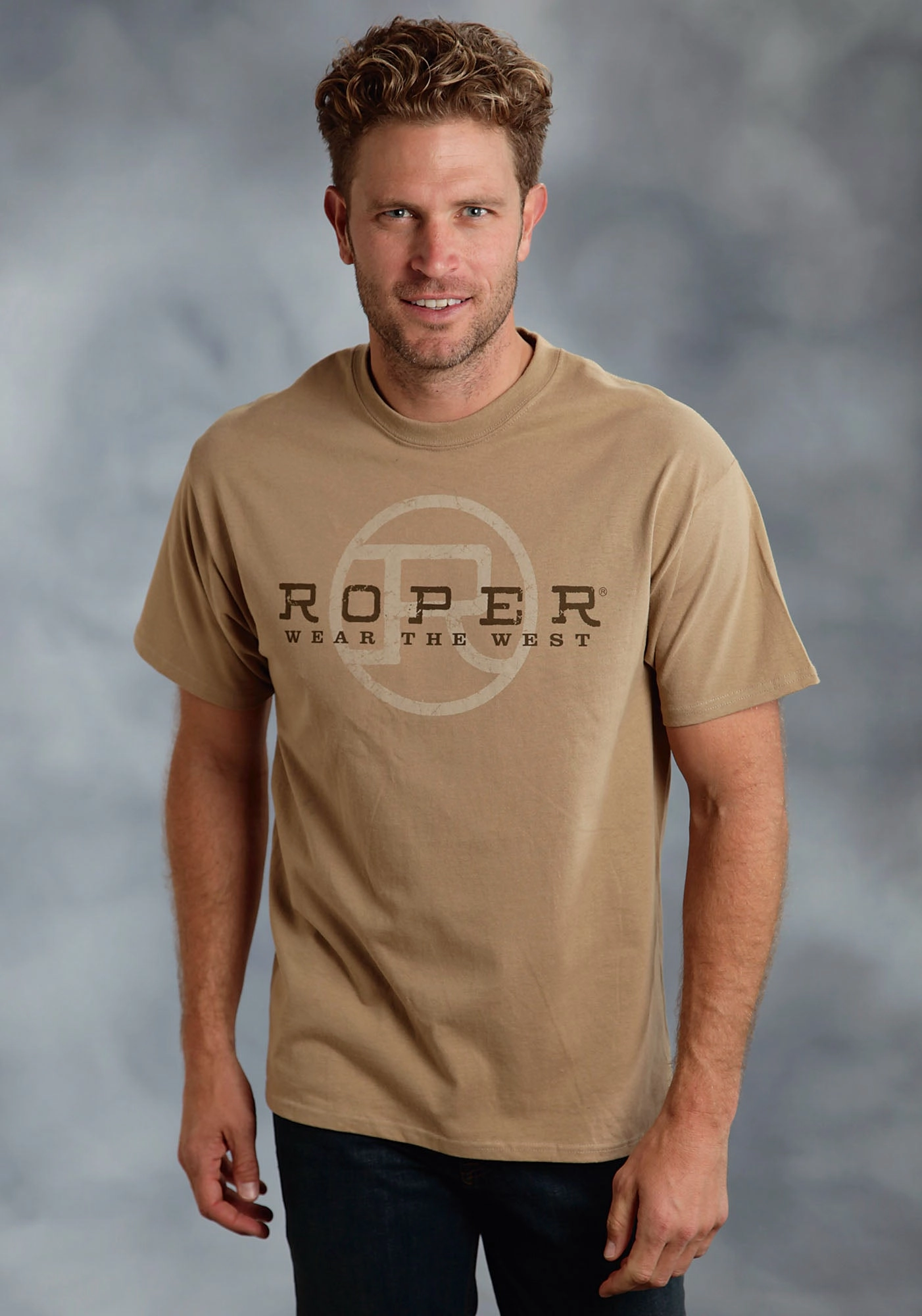 Roper Unisex Brown 100% Cotton Wear the West S/S T-Shirt Durable Thread Construction
