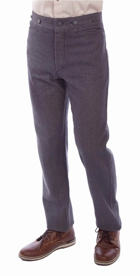 Scully Mens Raised Dobby Frontier Charcoal Cotton Blend Dress Pants Anti Bacterial Treatment