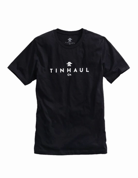 Tin Haul Mens Black 100% Cotton Anvil and Hammer S/S Crew T-Shirt Trendy Apparel
