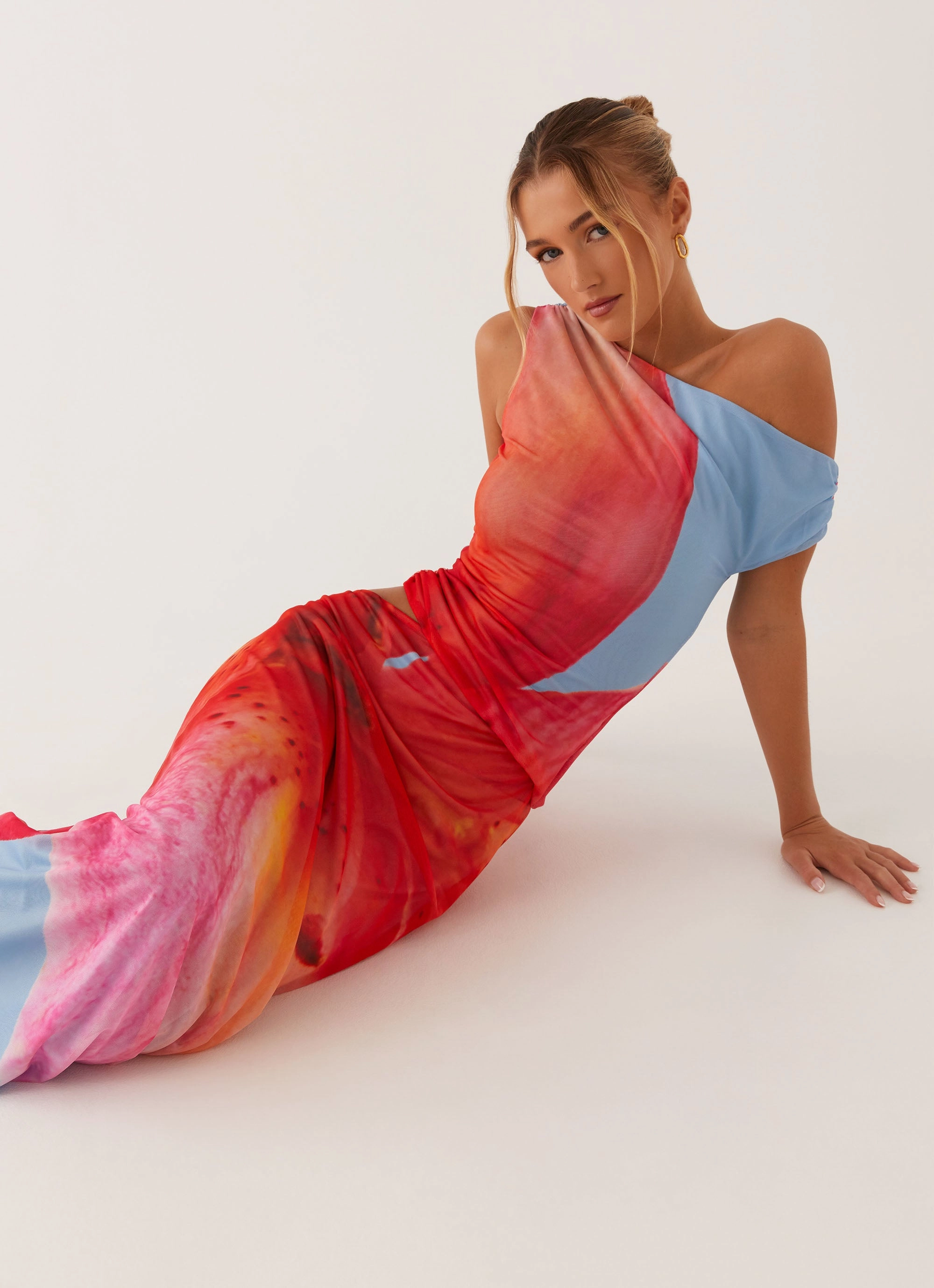 Santa Monica Maxi Dress - Blue Floral All-Weather Protection