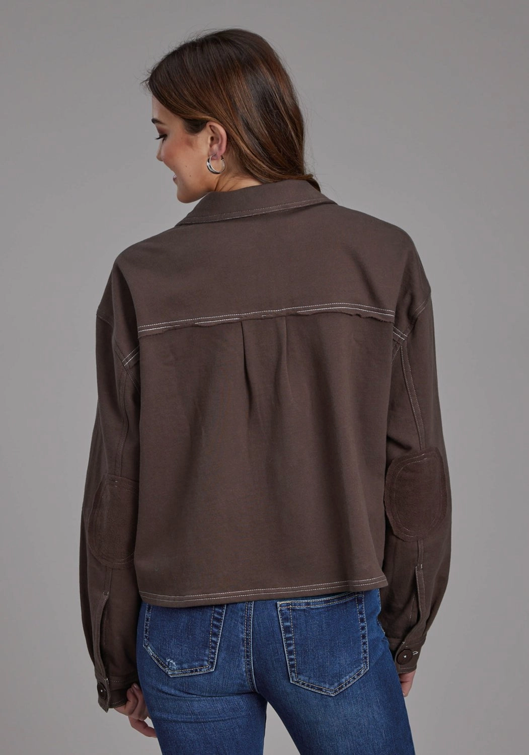 TearResistantOuter BondedSeams Roper Womens Western Crop Brown 100% Cotton Jacket