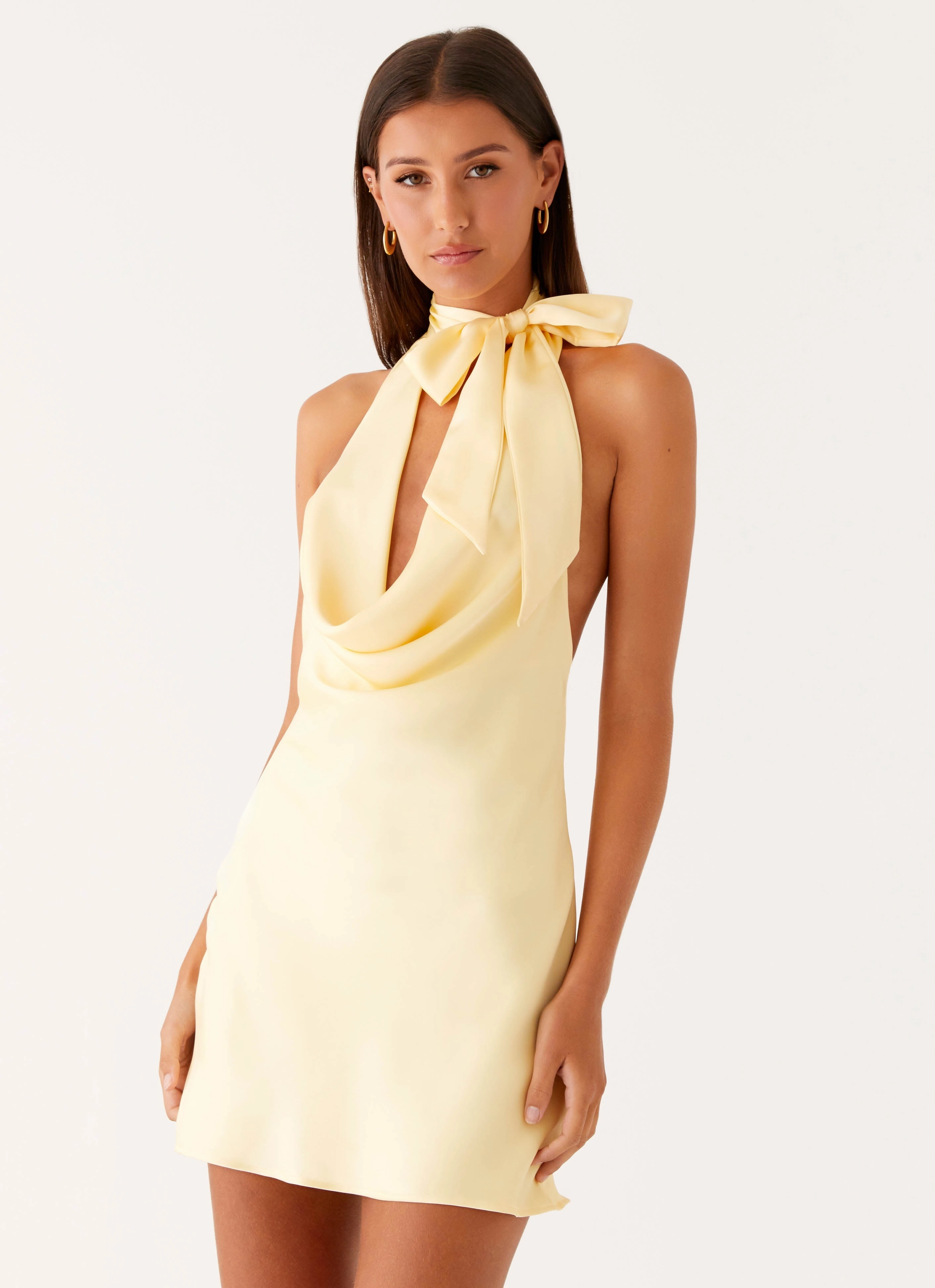 Winter Layer Cory Cowl Scarf Mini Dress - Sunny Yellow