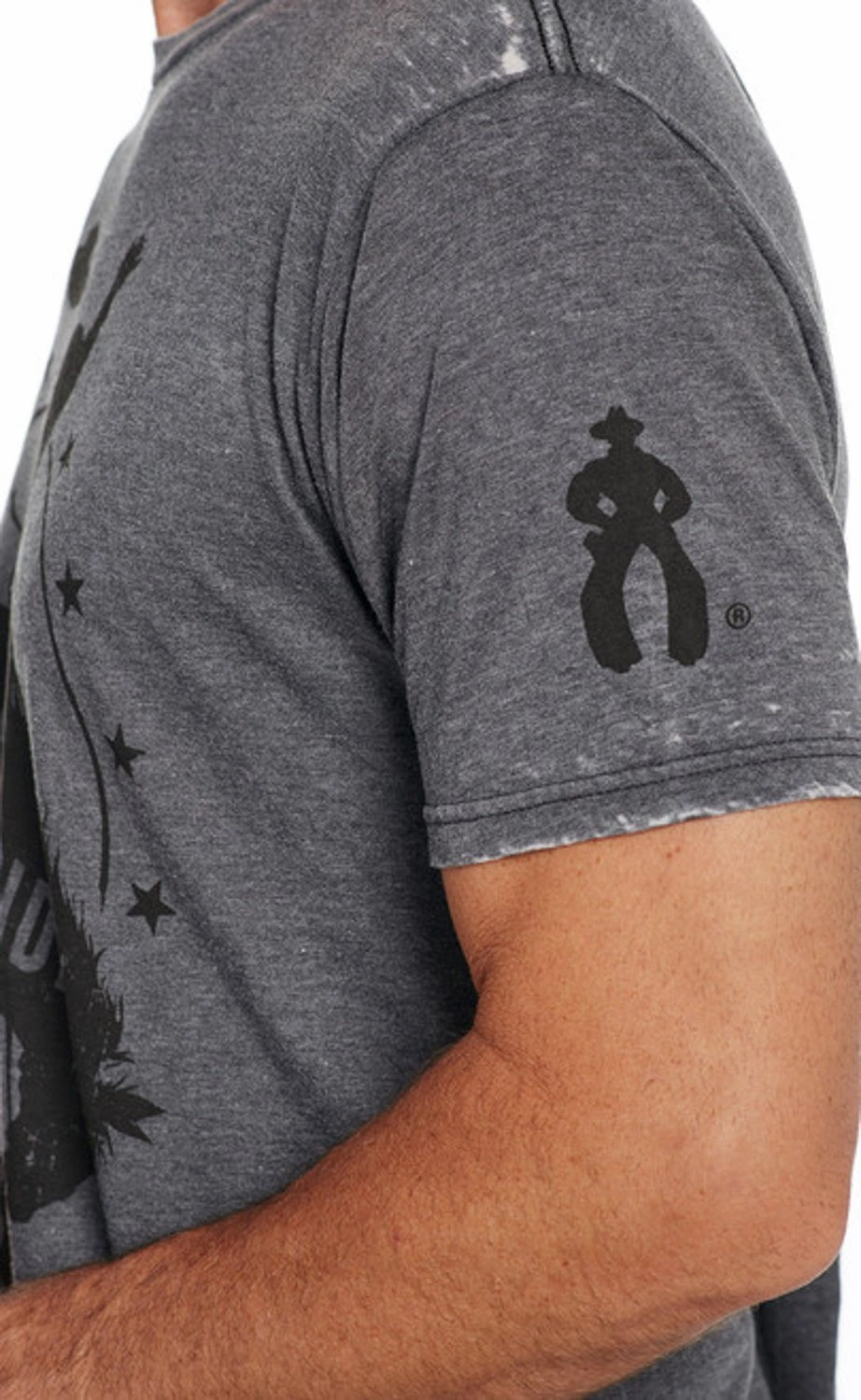 Microfiber Blend Minimalist Look Cowboy Up Mens Live To Ride Vintage Grey 100% Cotton S/S T-Shirt