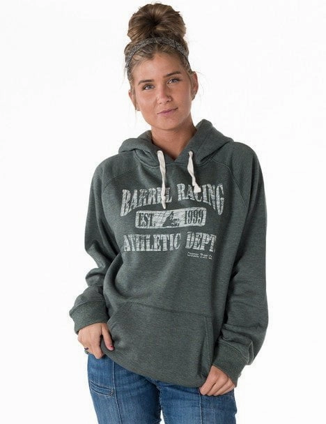 Cowgirl Tuff Womens Barrel Racing Pine Poly/Rayon Hoodie Moisture Management Fabric