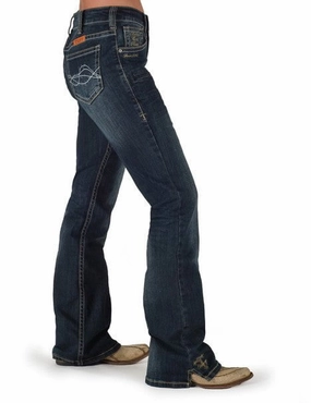 Cowgirl Tuff Womens Lisa's Legacy Dark Wash Cotton Blend Jeans Odor Control Tech Everyday Favorite