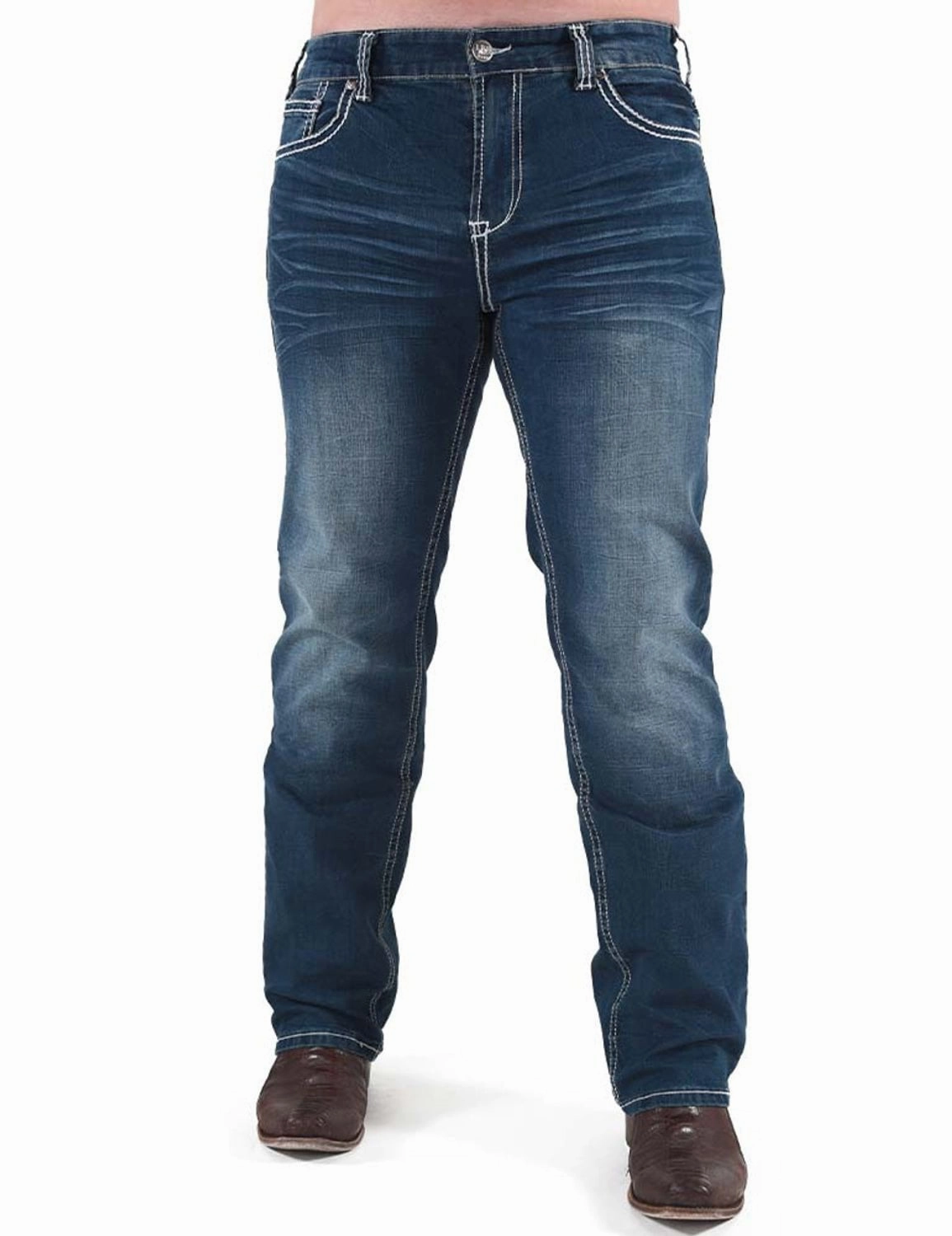 Cowgirl Tuff Womens Magnum Medium Wash Cotton Blend Jeans Base Outfit