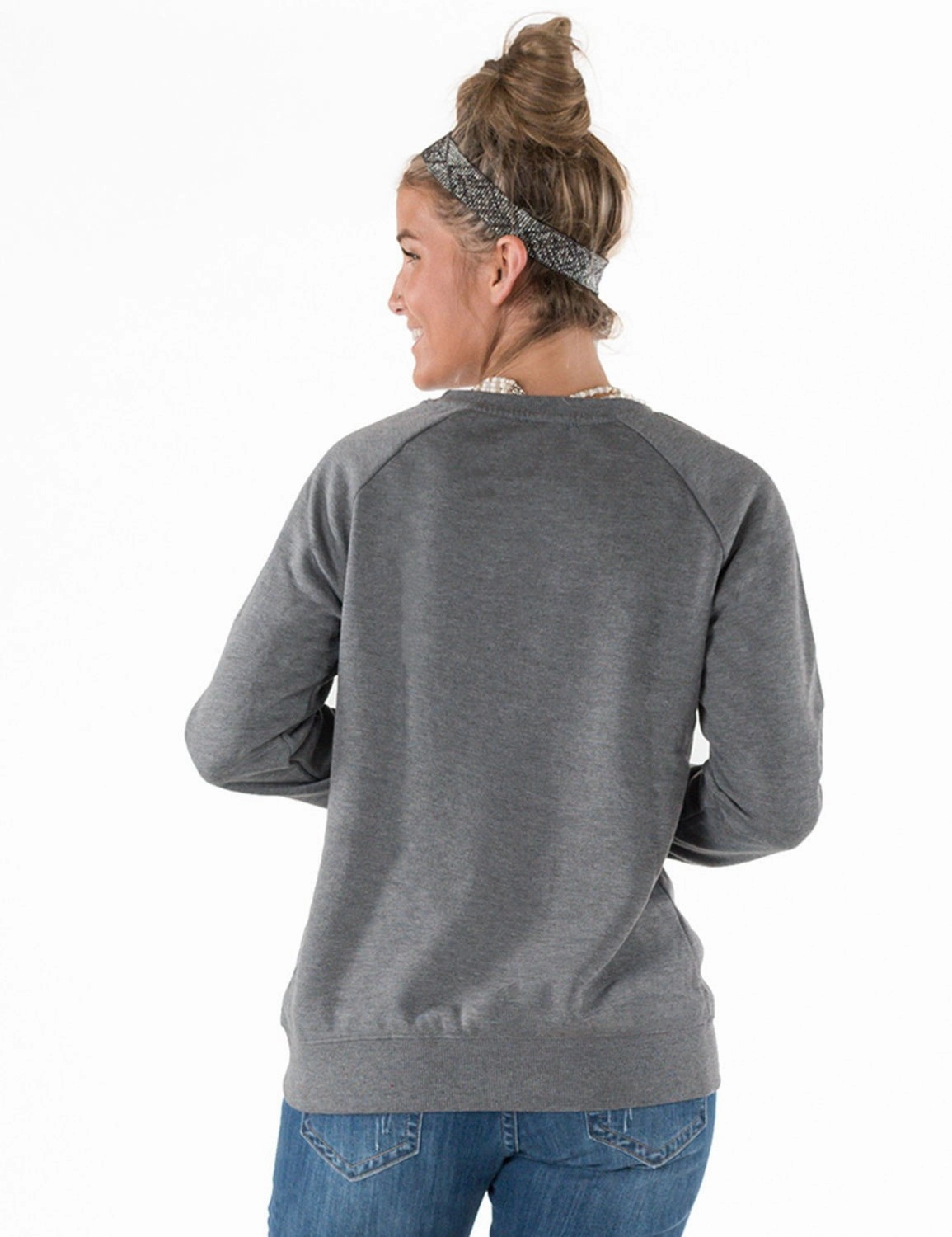 Basic Layers Cowgirl Tuff Womens Mama Needs A Drink Heather Gray Poly/Rayon Sweatshirt