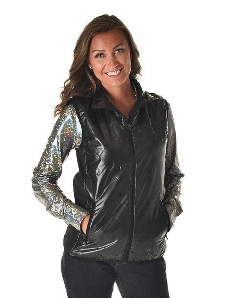 AirflowVents Outdoor Adventure Cowgirl Tuff Womens Midweight Logo Black 100% Polyester Softshell Vest