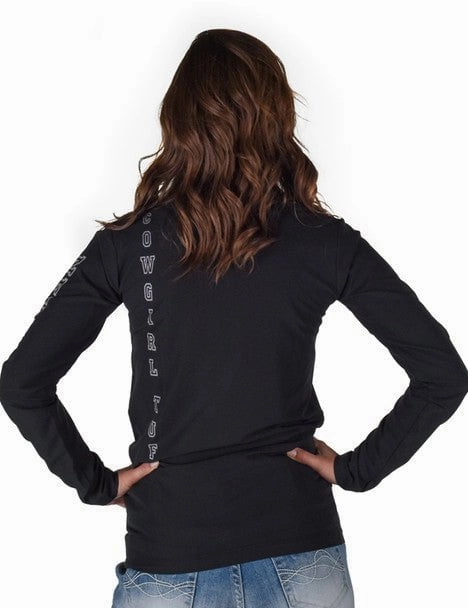 Comfortable lining NoiseFreeMaterial Cowgirl Tuff Womens Quarter Zip Cadet Black Poly/Spandex Athletic Shell Jacket