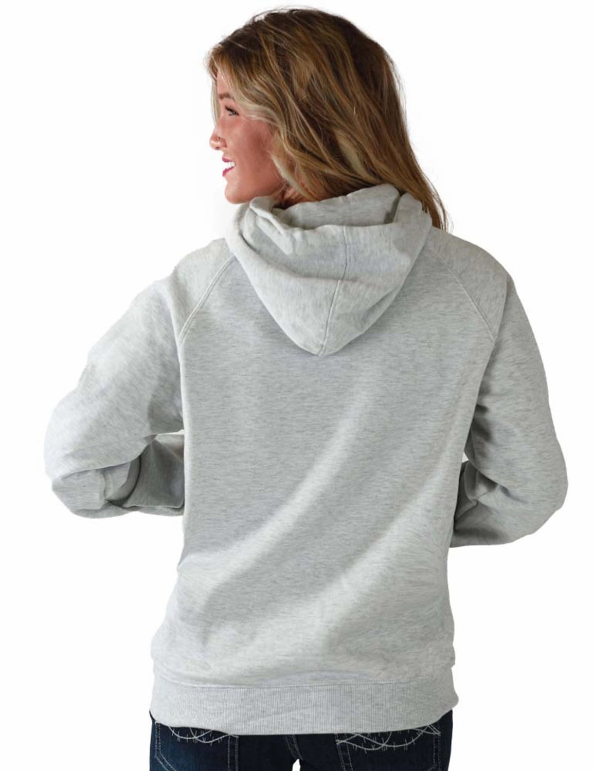 Cowgirl Tuff Womens Ringmaster Ash Poly/Rayon Hoodie Neutral Tones MagneticClosureSystem