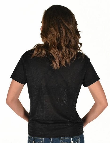 Fashion staples Cowgirl Tuff Womens Shimmer Breathe V Black Nylon S/S T-Shirt