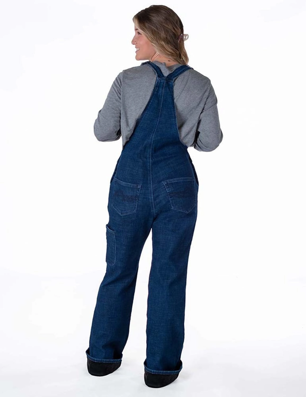 Hypoallergenic Fiber Filling Cowgirl Tuff Womens Stretch Winter Dark Wash Cotton Blend Bib Overall