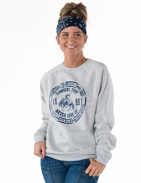 EcoFriendly Dye Thick Fabric Cowgirl Tuff Womens Sweat Dries Blood Clots Ash Poly/Rayon Sweatshirt