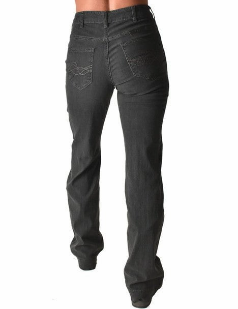 Wide Leg Silhouette Tailored Silhouette Cowgirl Tuff Womens UltraBreathe Trouser Charcoal Lyocell Jeans