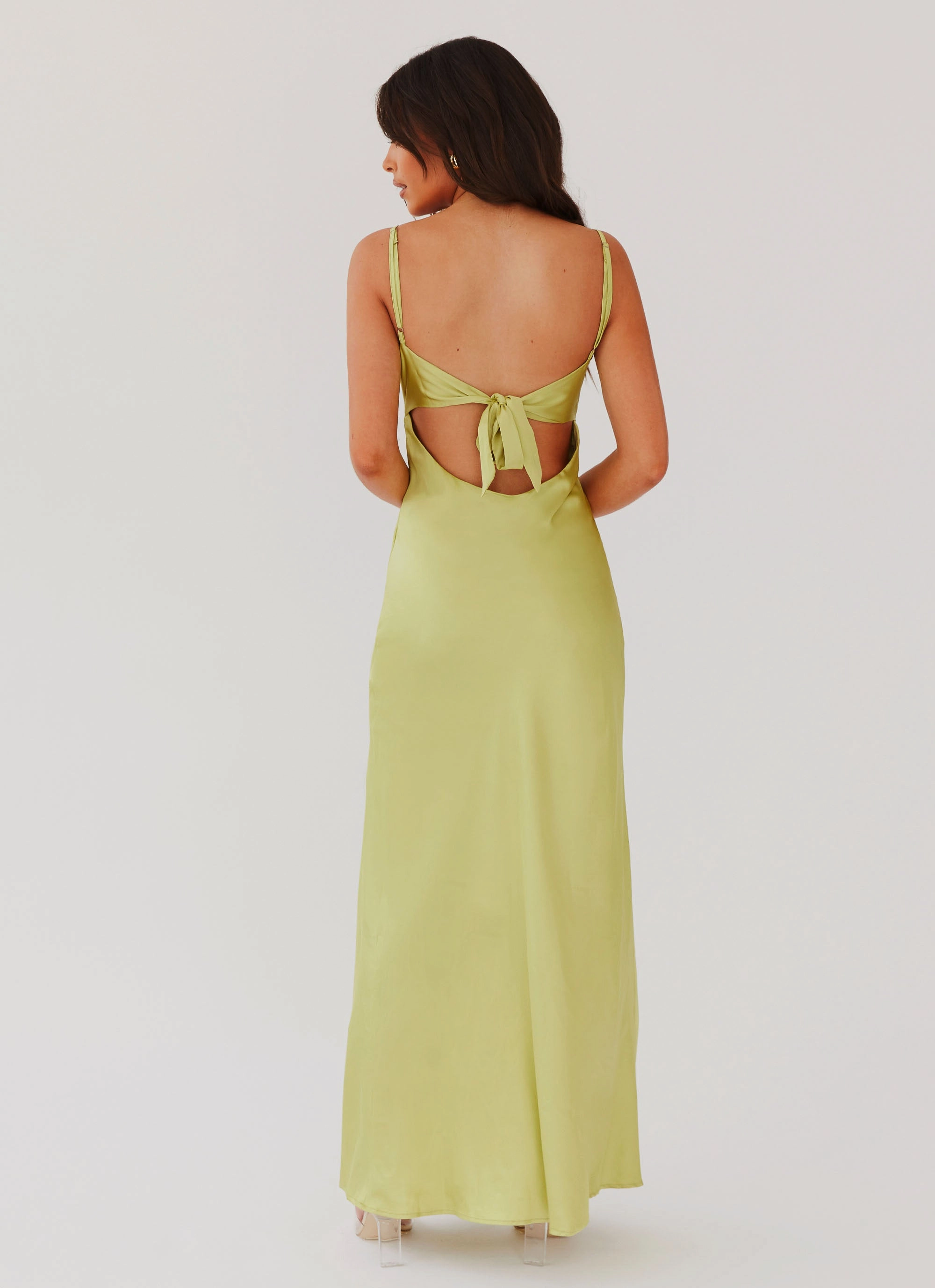 Flora Satin Maxi Dress - Green Expectations Winter Layer
