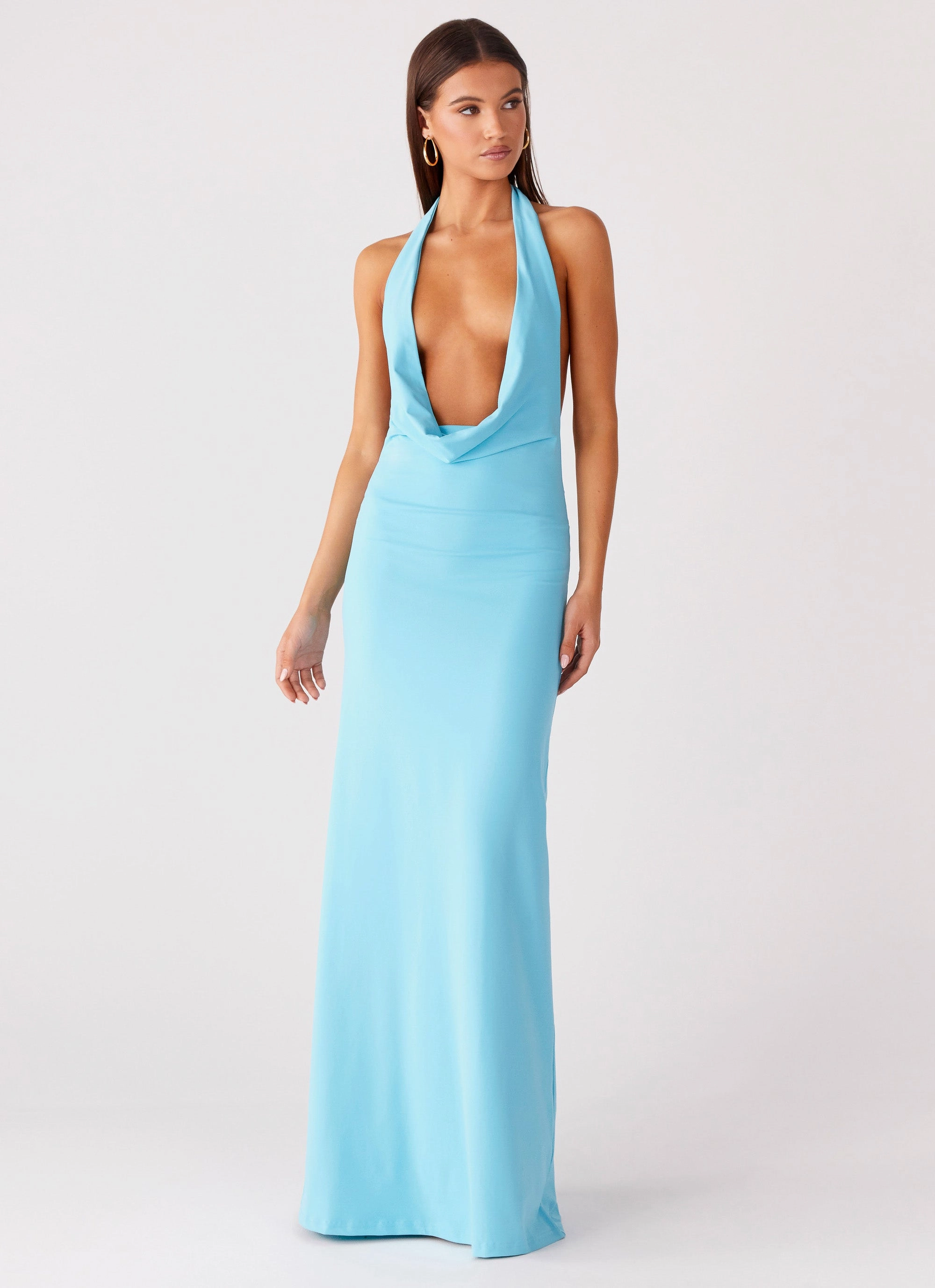 Driftwood Cowl Maxi Dress - Turquoise Street Ready