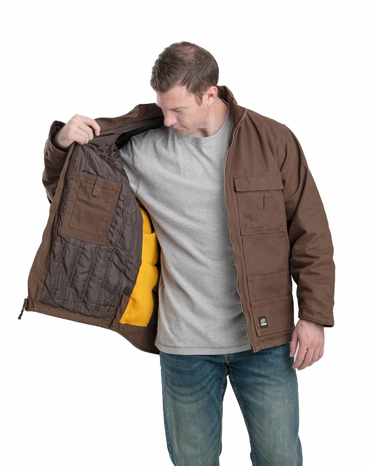Berne Mens Bark 100% Cotton Chore Coat Essential City Look