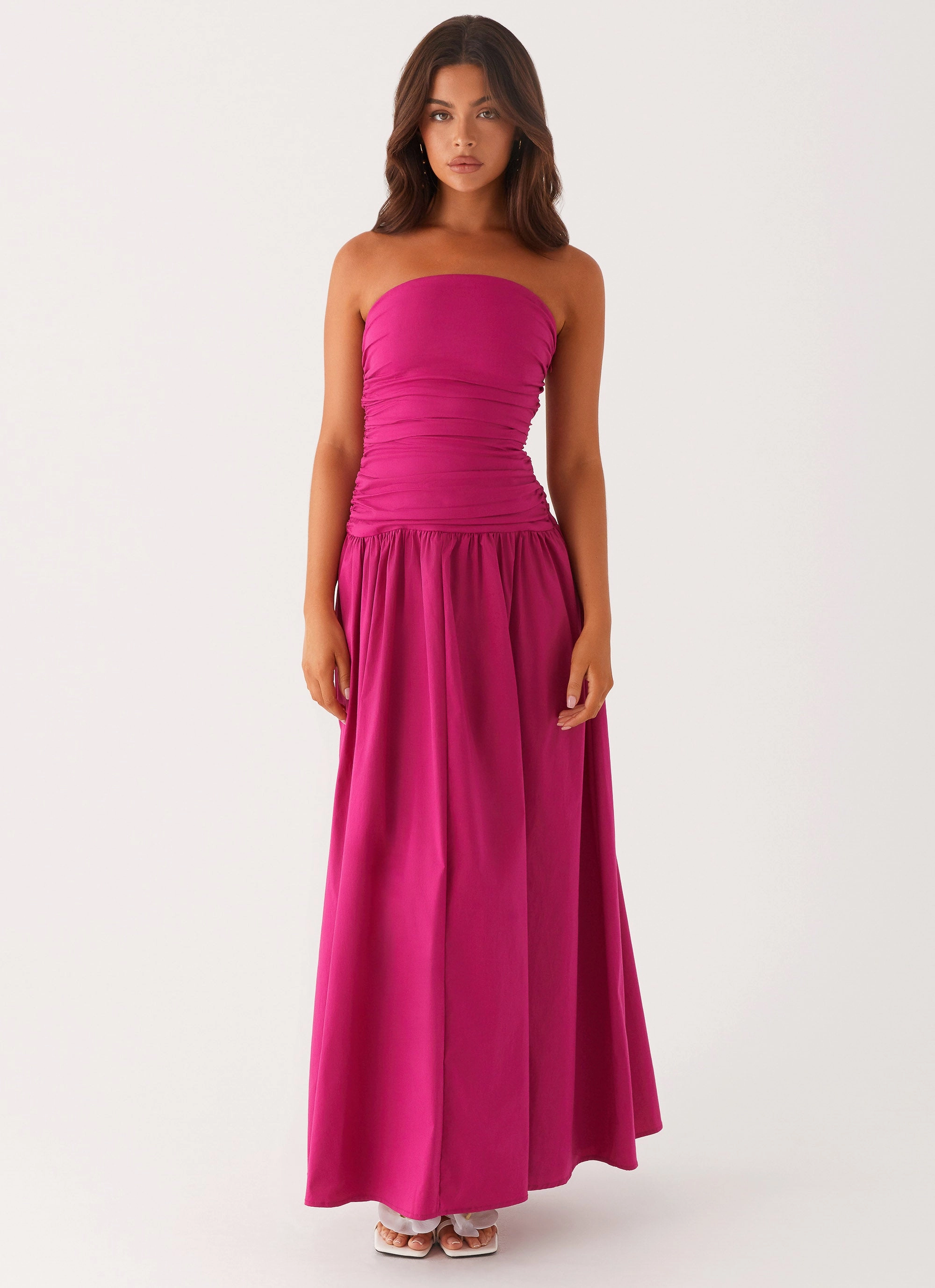 Rainy Day Jacket Carmel Maxi Dress - Fuchsia