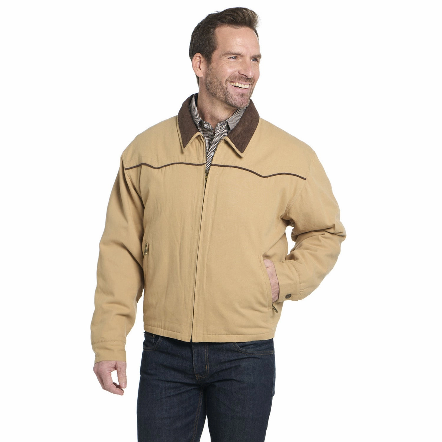 Cripple Creek Mens Cord Collar CCP Winter Wheat 100% Cotton Jacket Casual Style Go To Layer