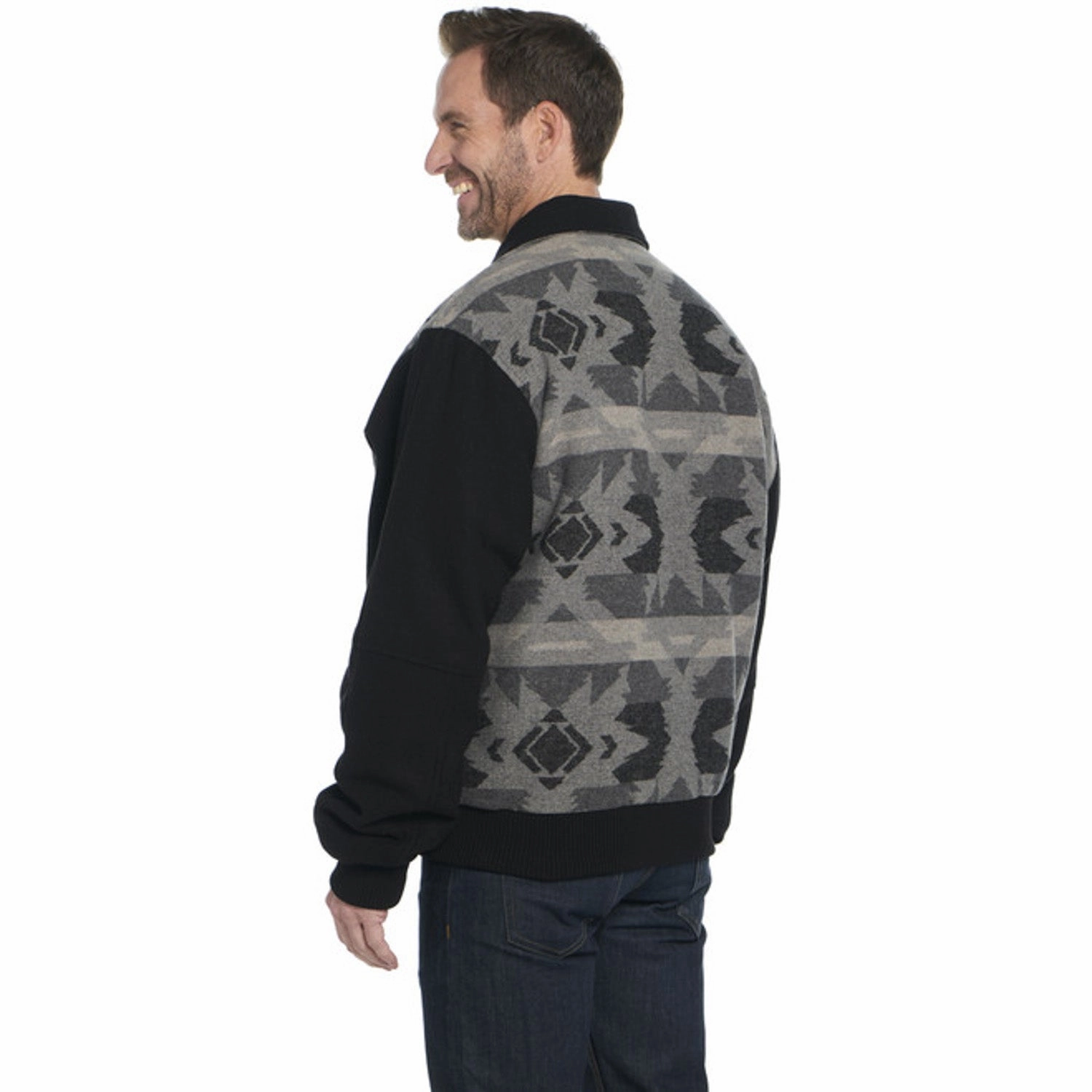 Cripple Creek Mens Navajo Blanket Snap CCP Mountain Mist 100% Polyester Vest Noise Free Fabric