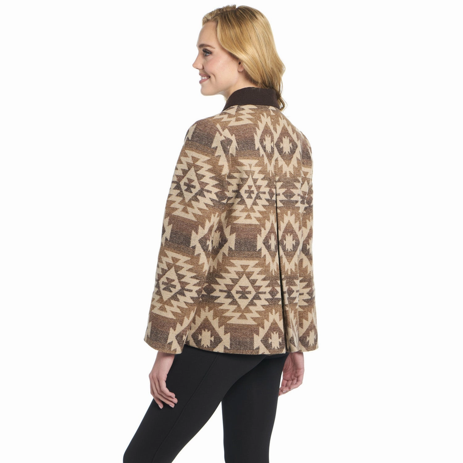 Active Daily Wear Cripple Creek Womens Navajo Blanket Contrast Arizona Clay 100% Polyester Coat