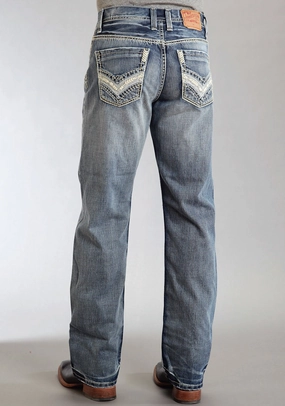 Party Look Weekend Warrior Stetson Mens 1312 Fit Wrong Side Blue 100% Cotton Jeans