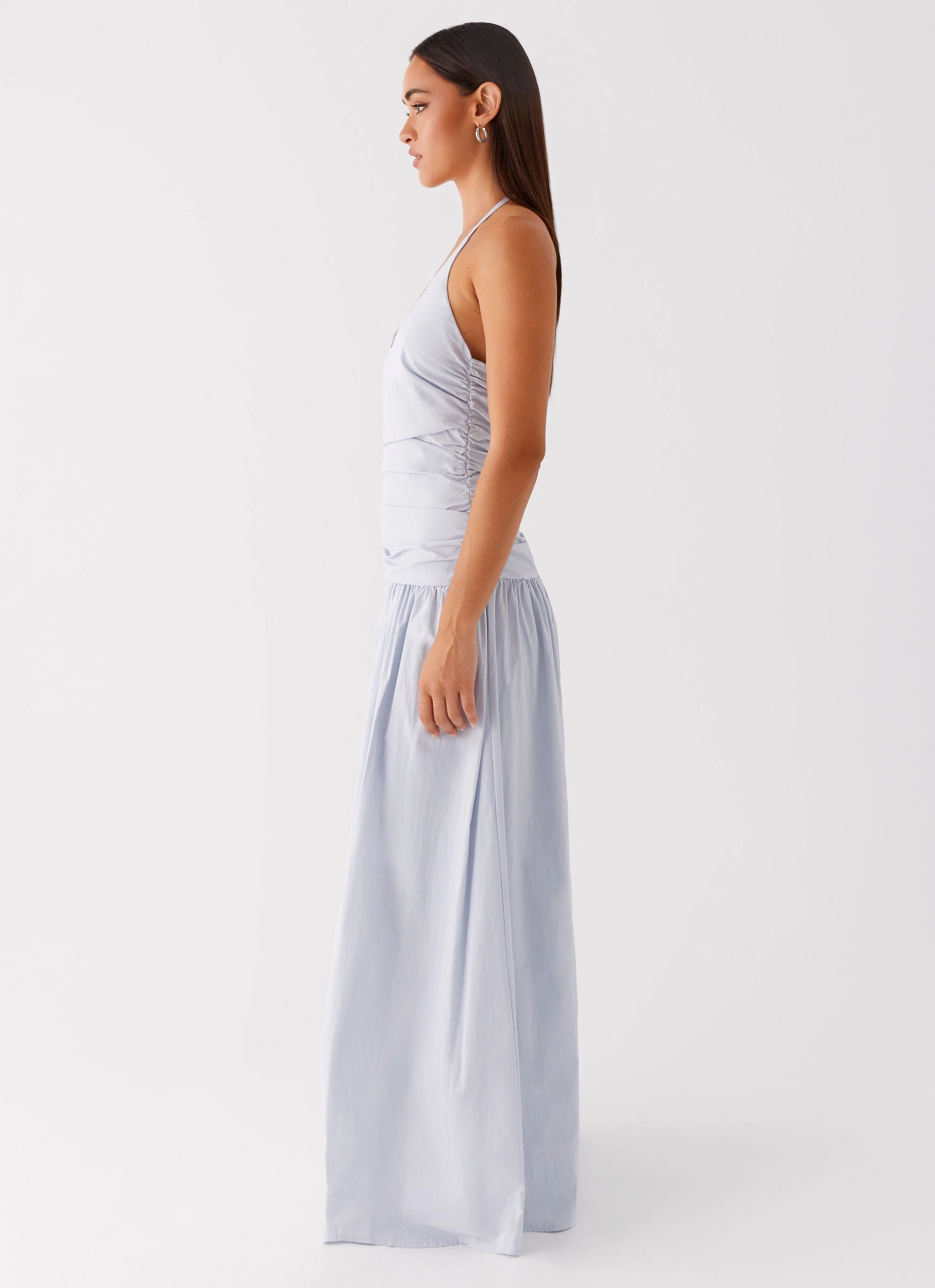 Heavy Coat Cristina Halter Maxi Dress - Cornflower Blue